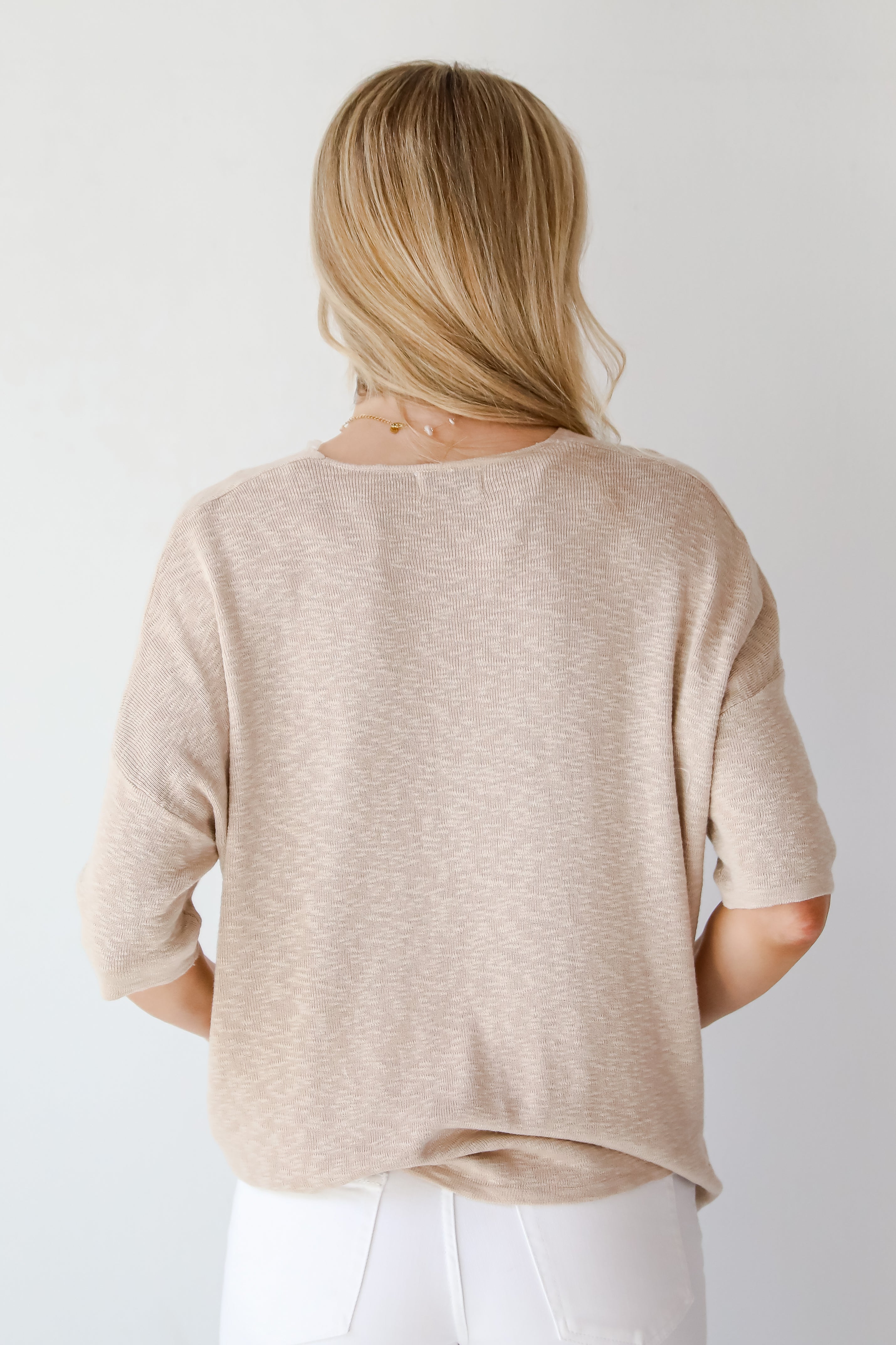 Casual Nature Taupe Lightweight Knit Top