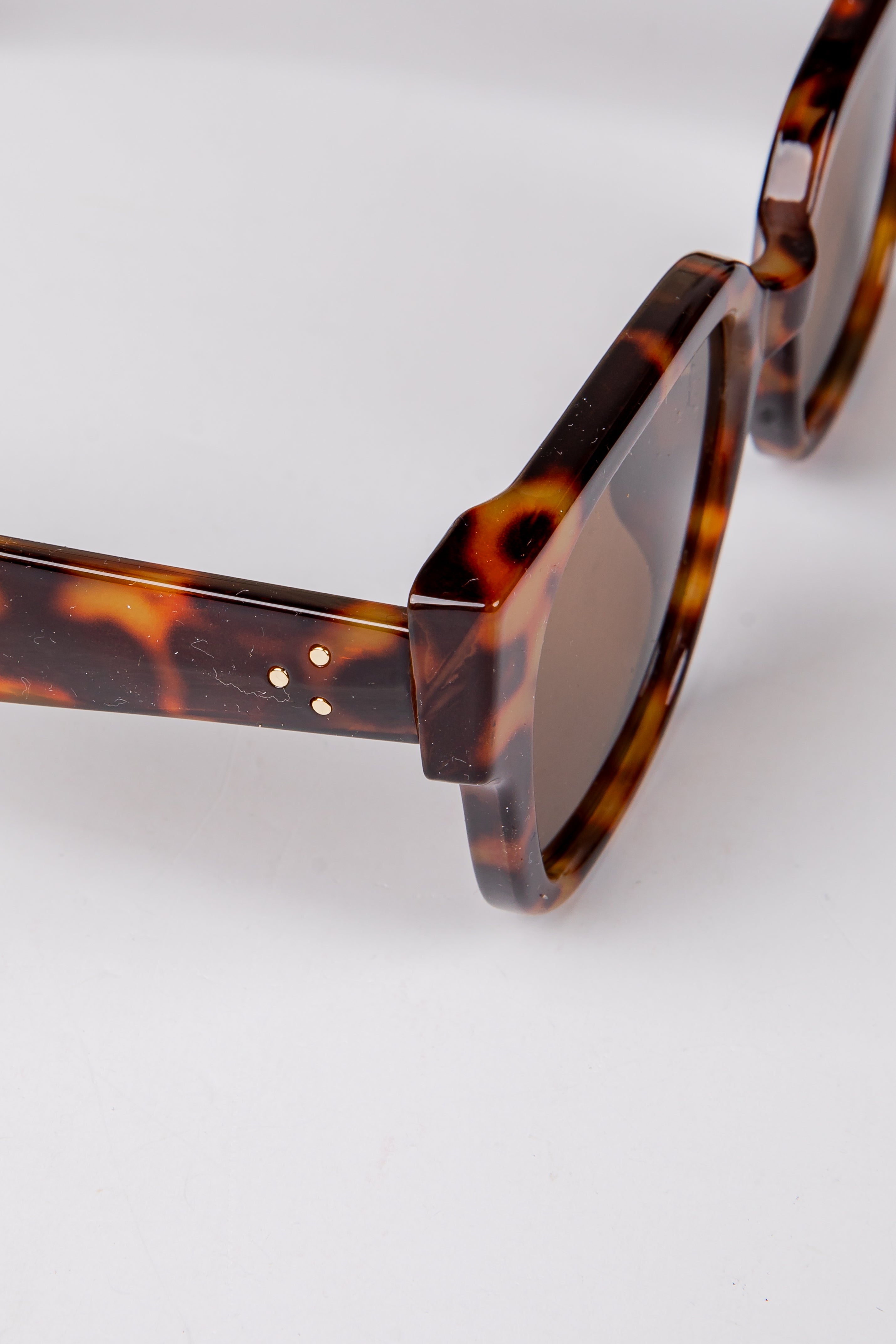 Tortoiseshell sunglasses on a white background