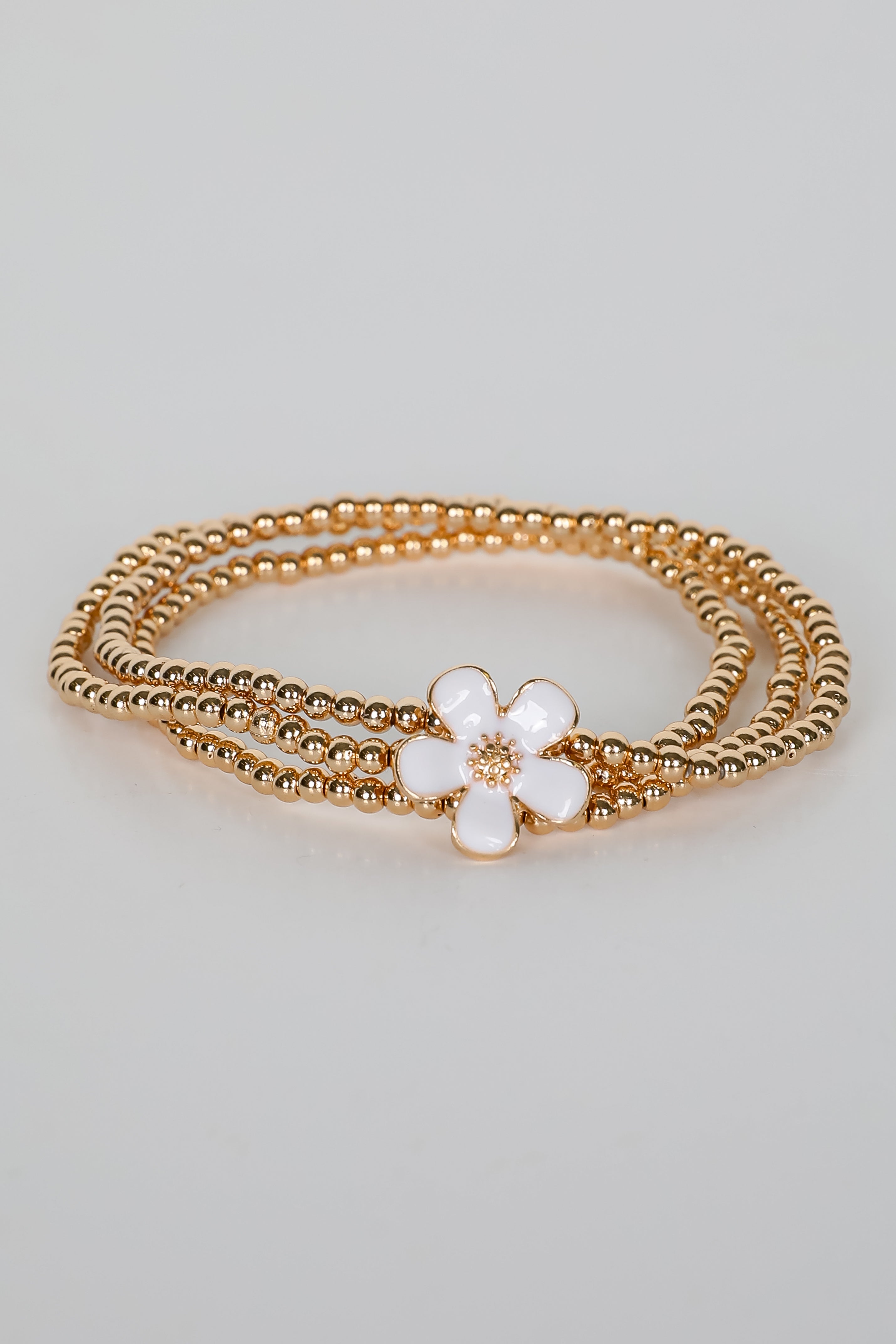 Catherine Beaded Flower Charm Bracelet