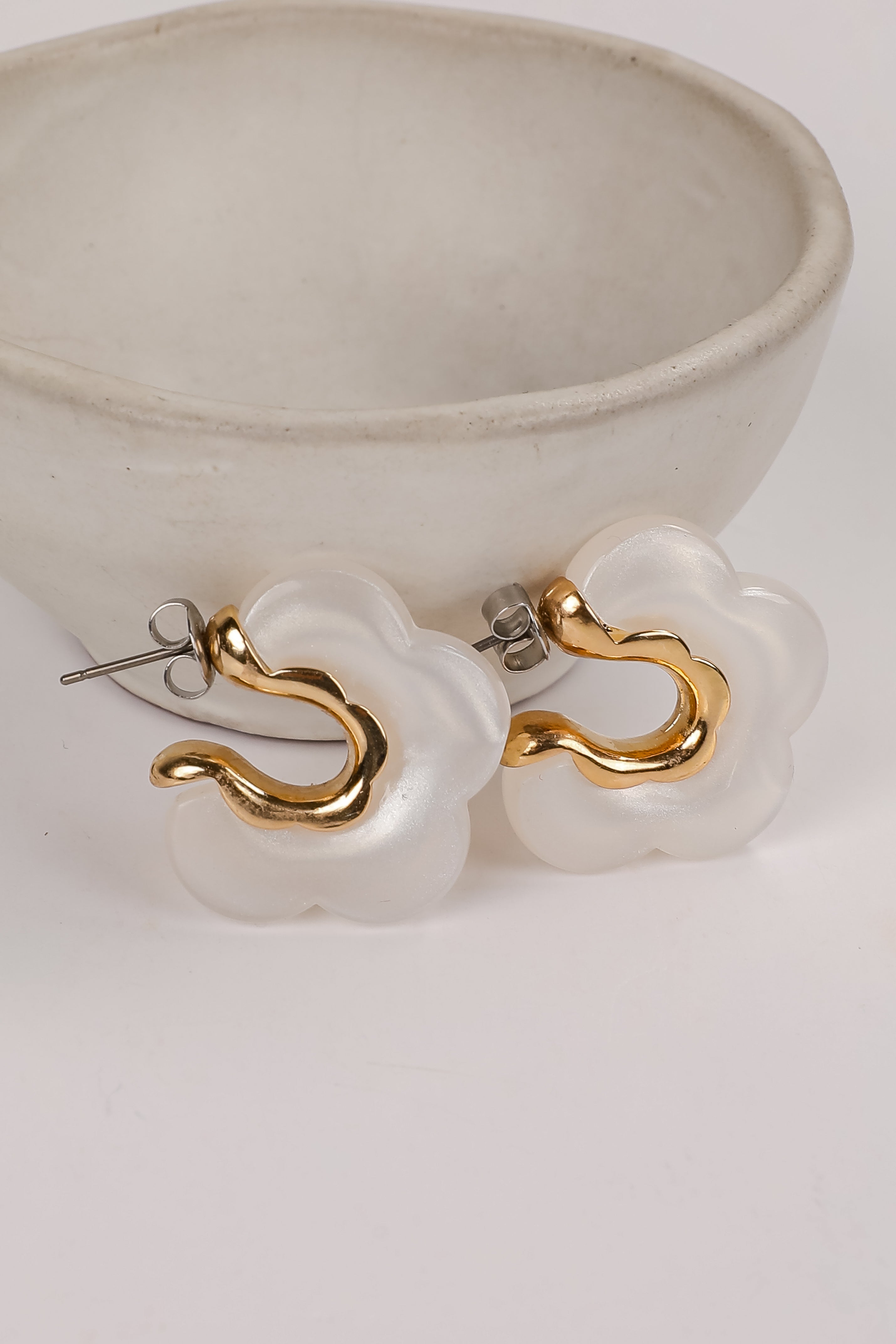 Bree Acrylic Flower Hoop Earrings