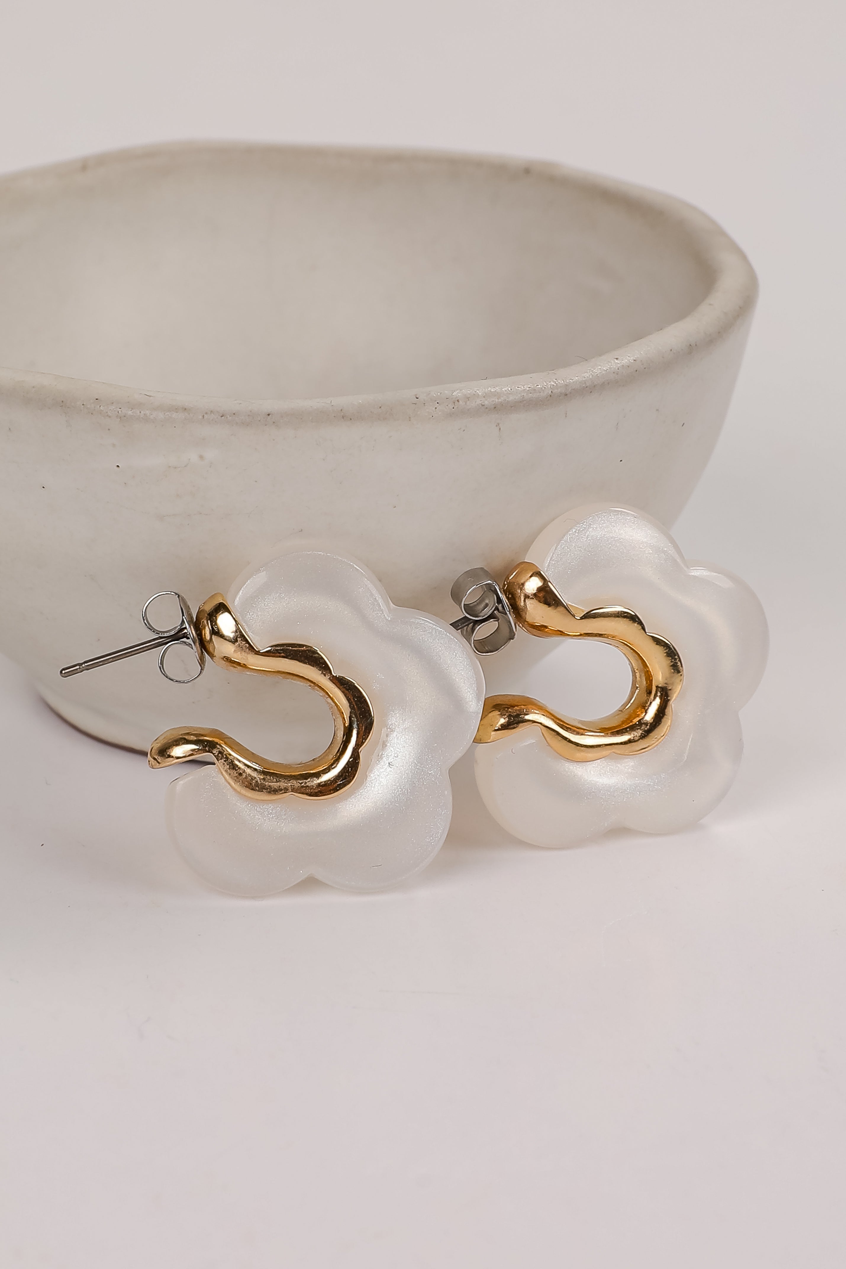 Bree Acrylic Flower Hoop Earrings