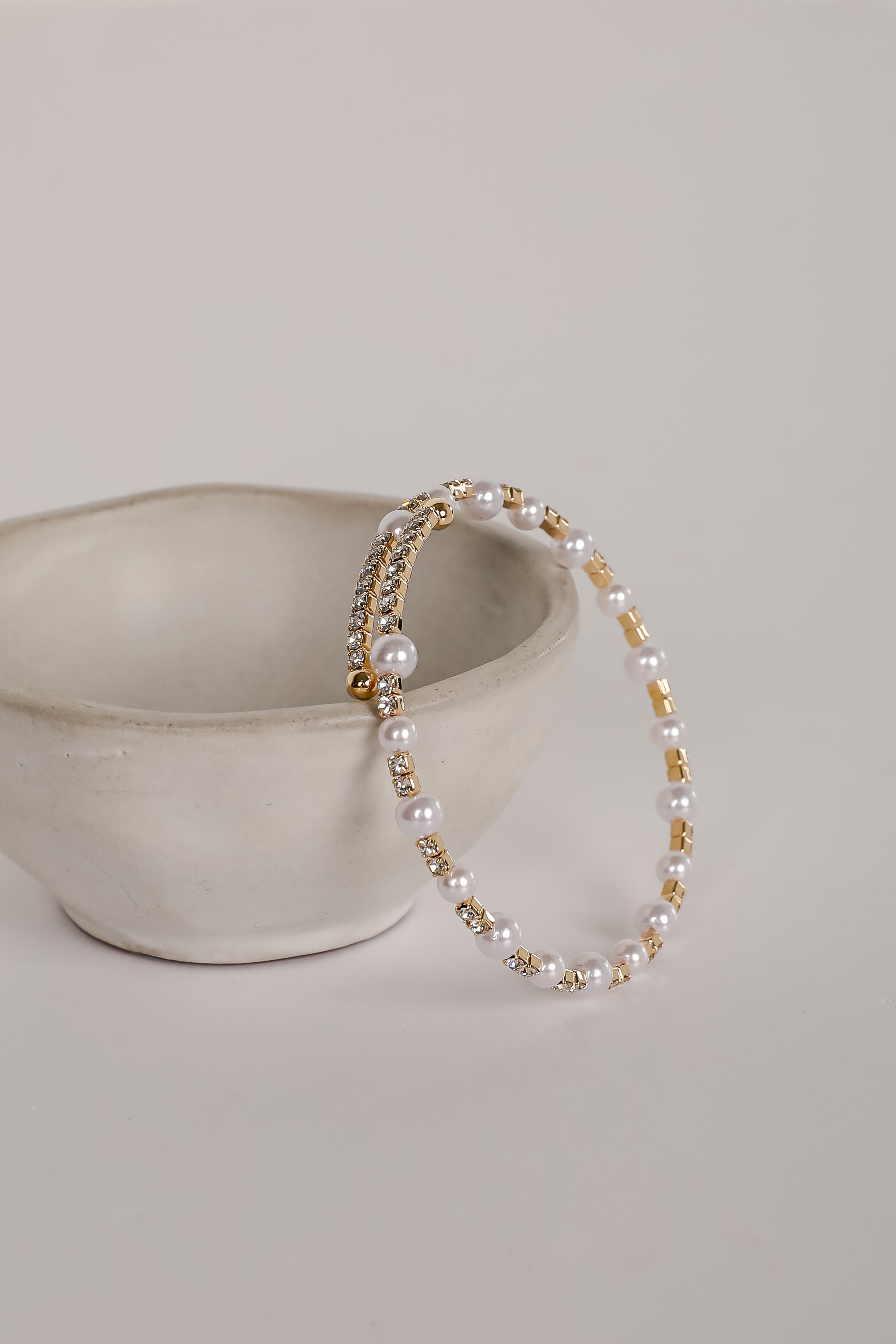 Chelsey Gold Pearl Cuff Bracelet