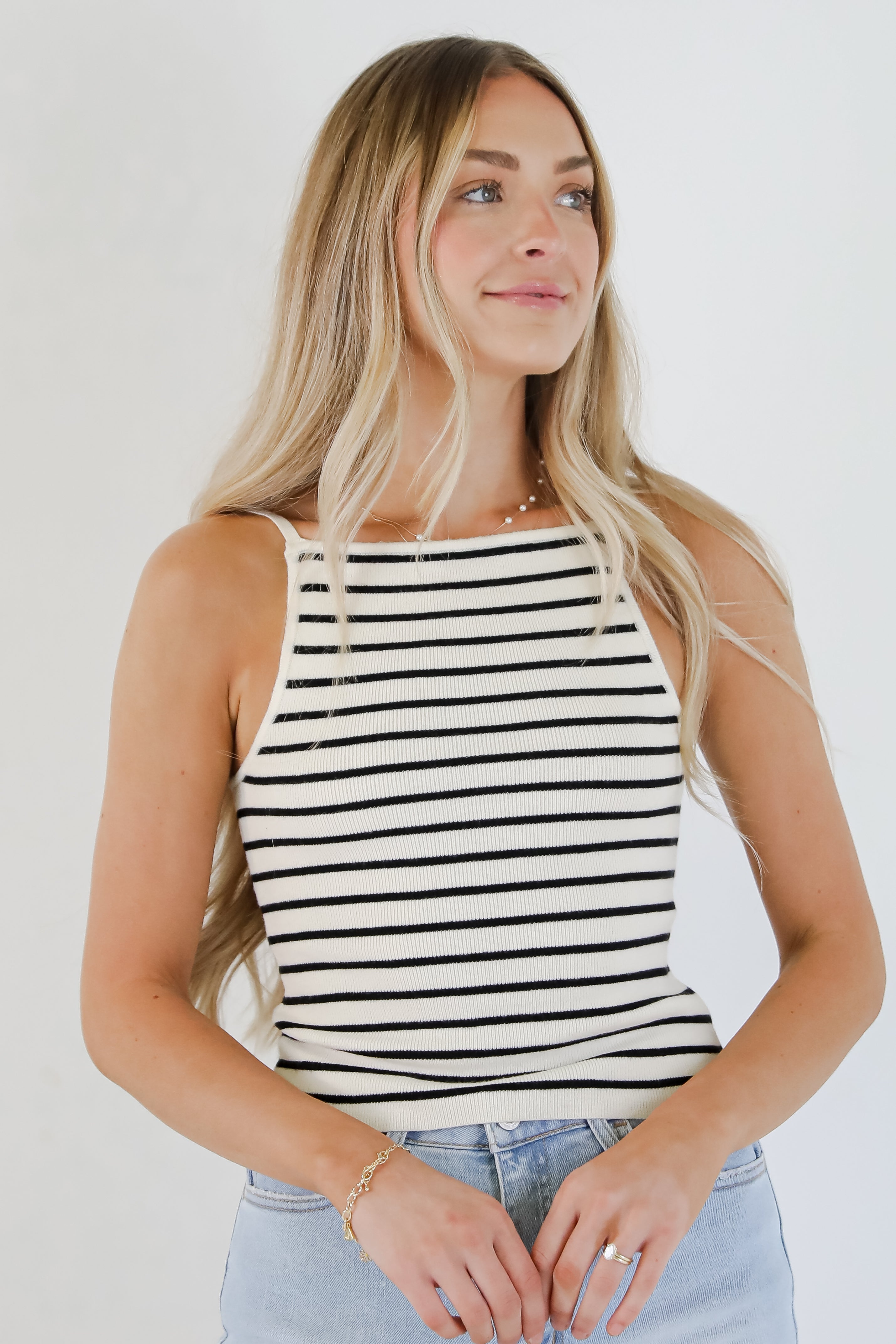 Isabella Striped Square Neck Tank