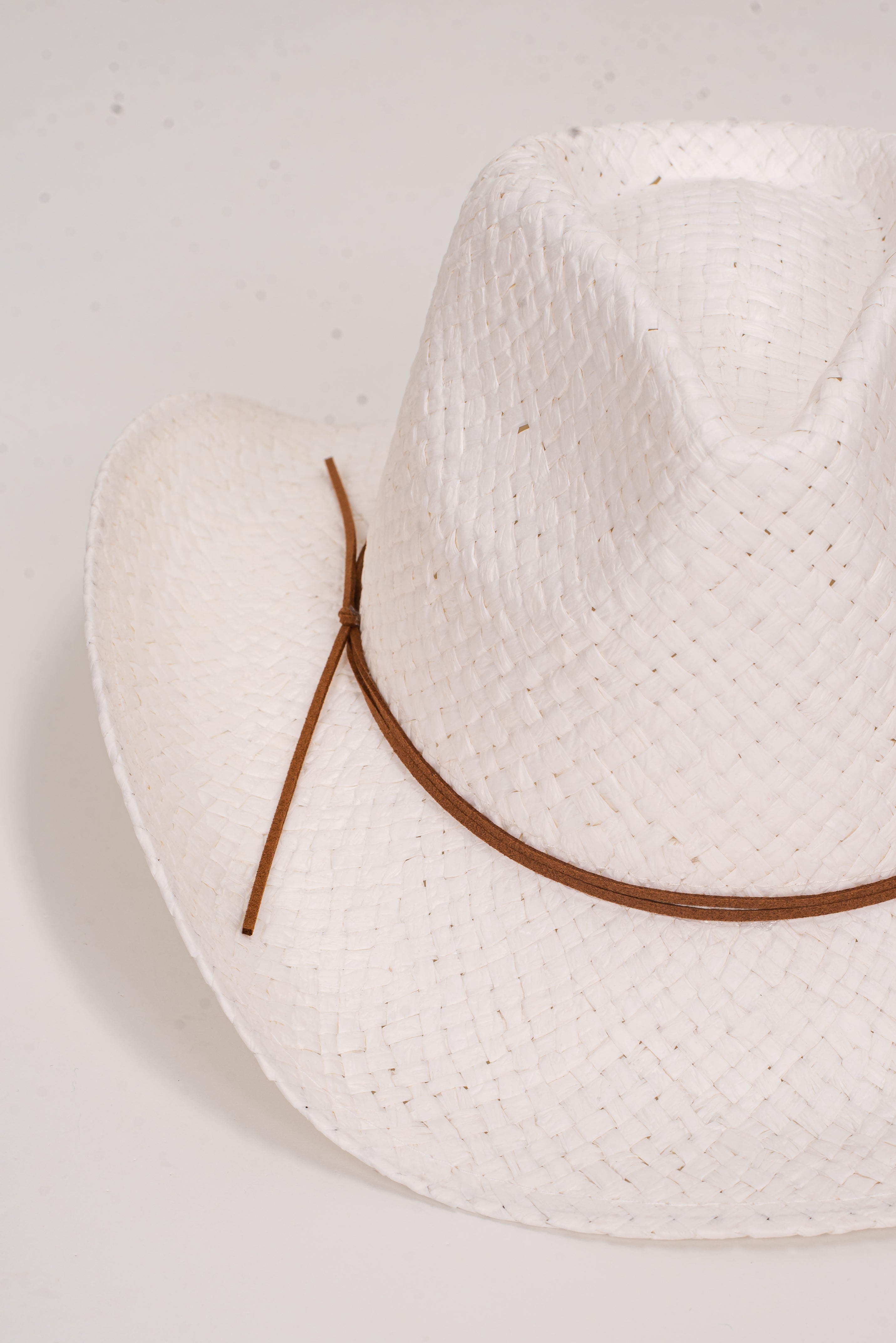 Sweetly Shaded White Straw Fedora Western Hat