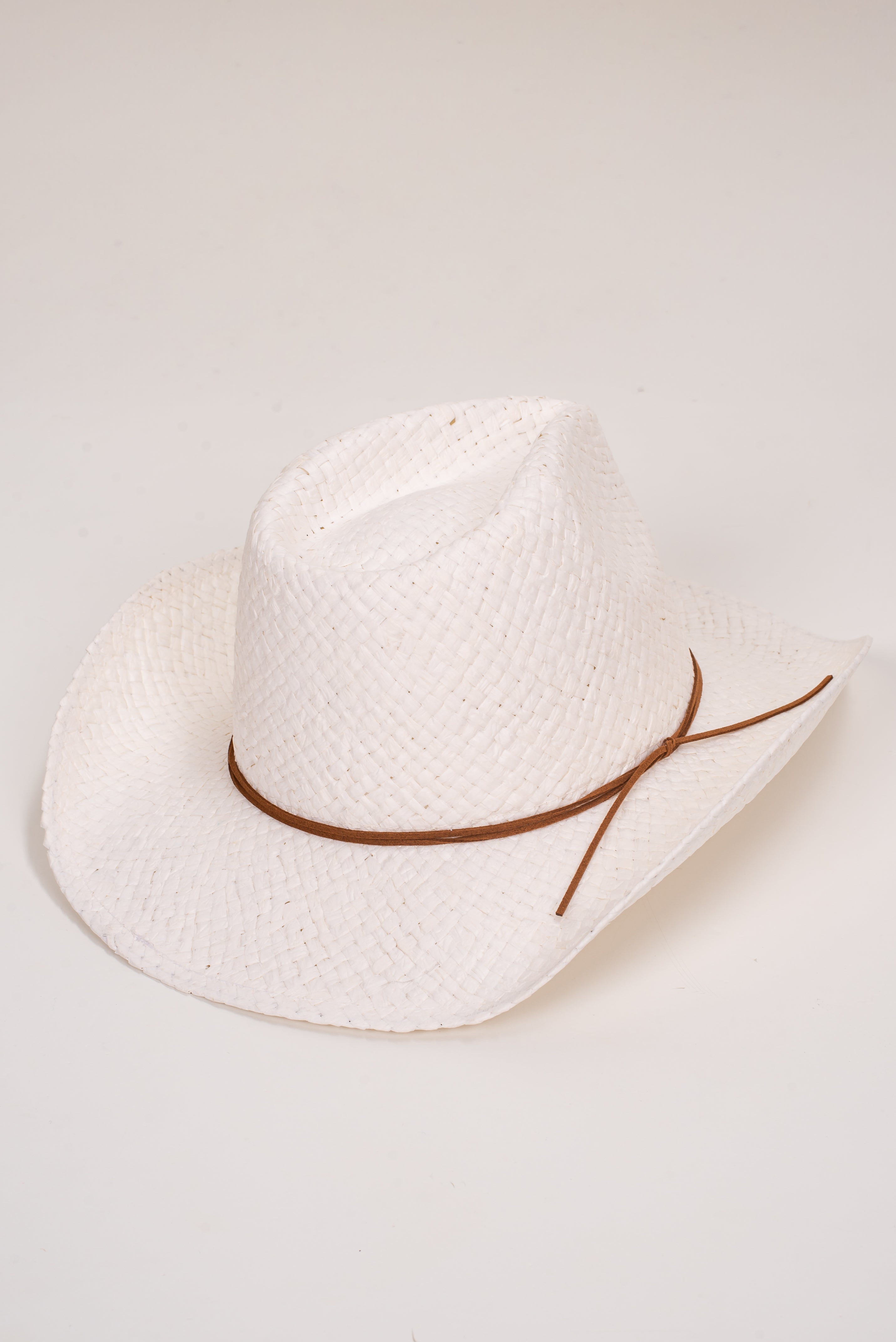 Sweetly Shaded White Straw Fedora Western Hat