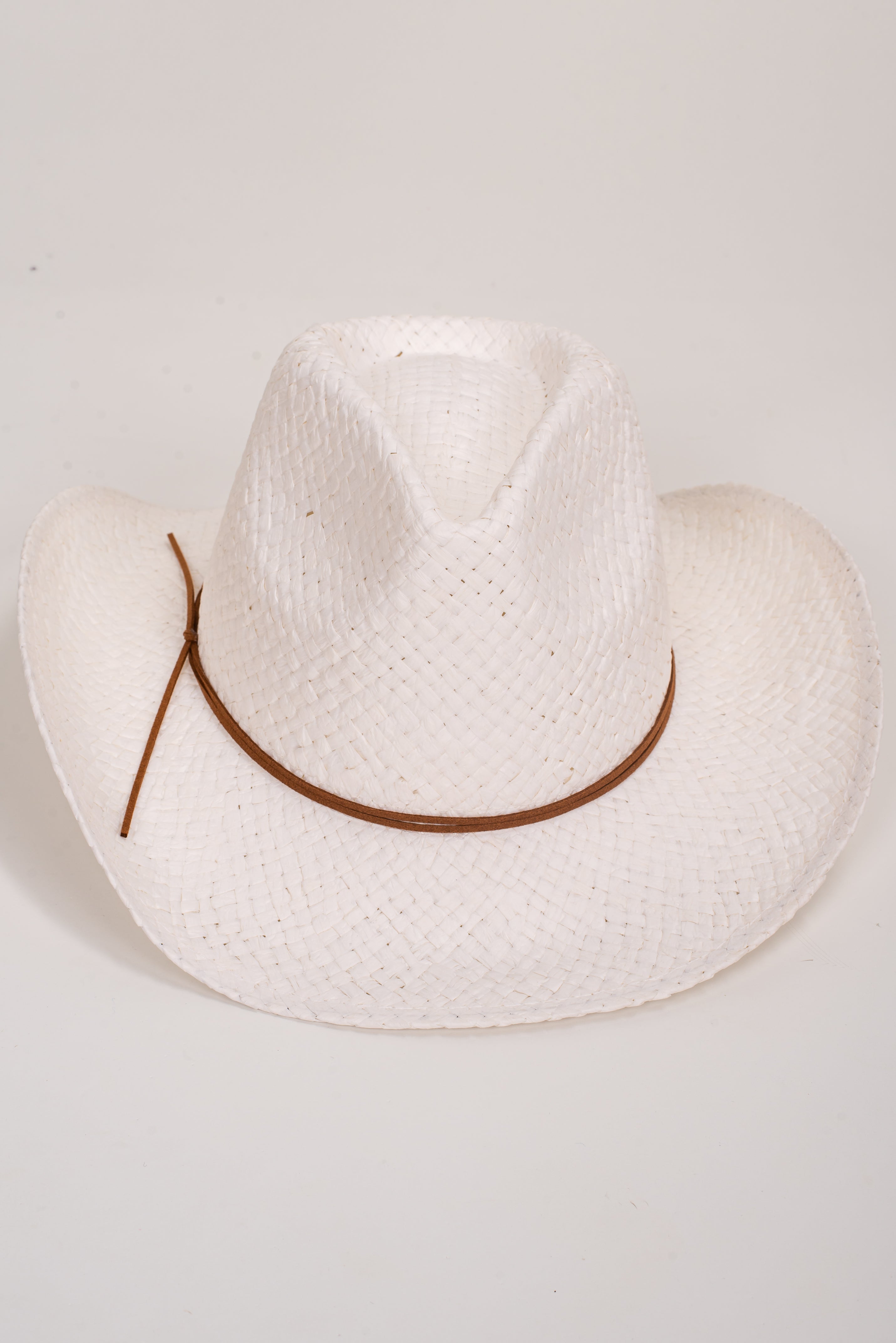 Sweetly Shaded White Straw Fedora Western Hat