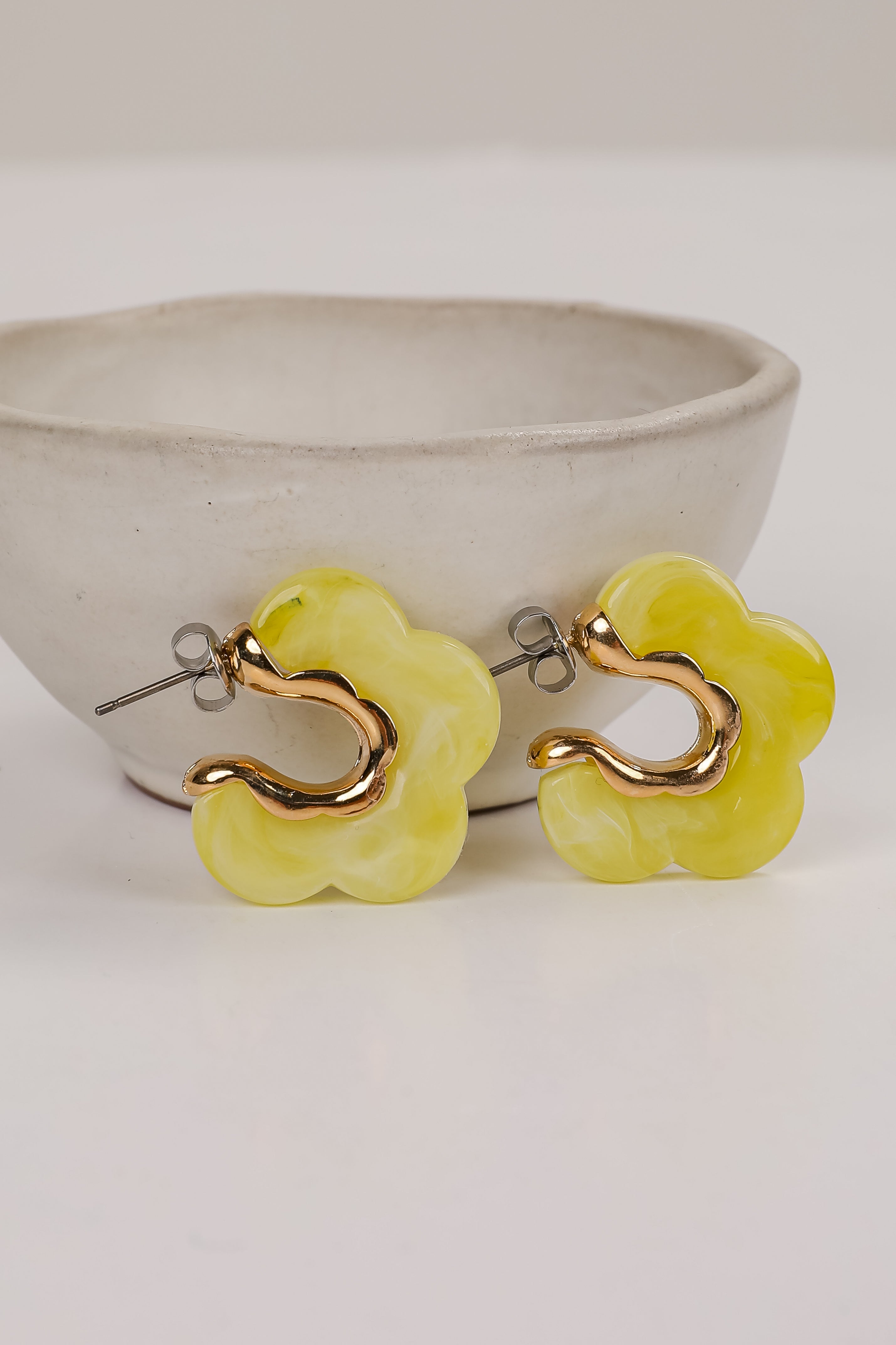 Bree Acrylic Flower Hoop Earrings