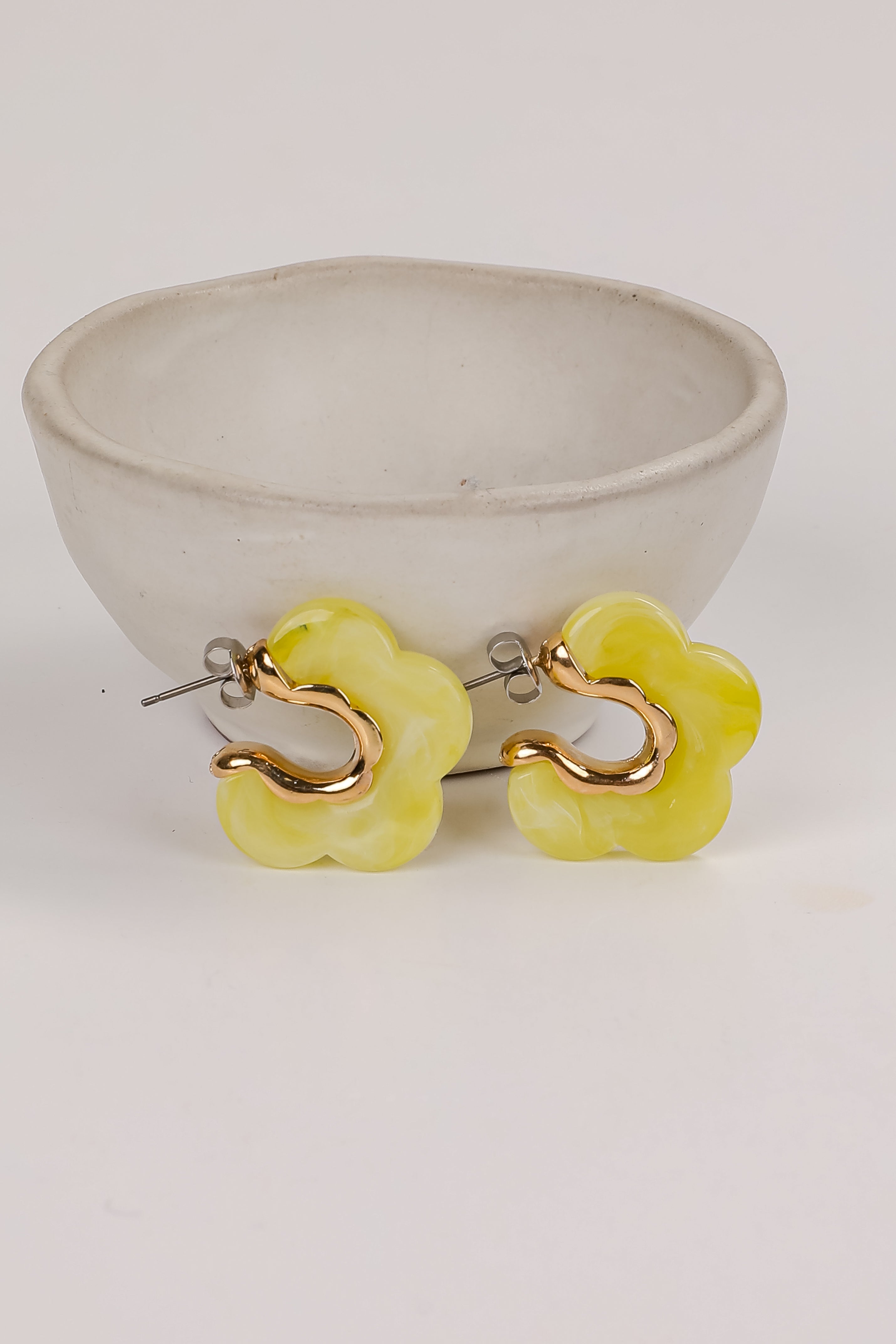 Bree Acrylic Flower Hoop Earrings