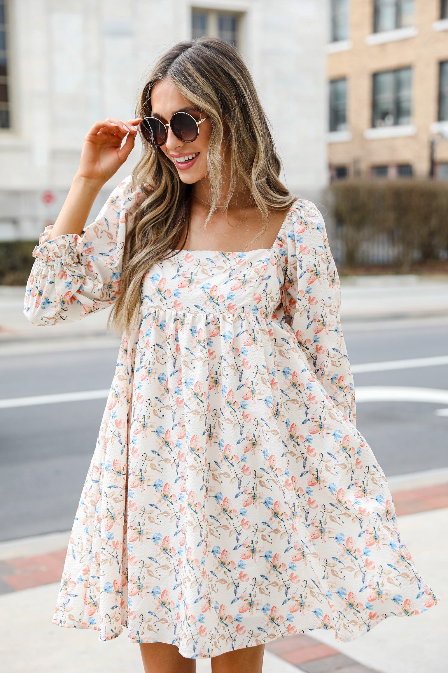 FINAL SALE - Sentimental Moments Floral Babydoll Mini Dress