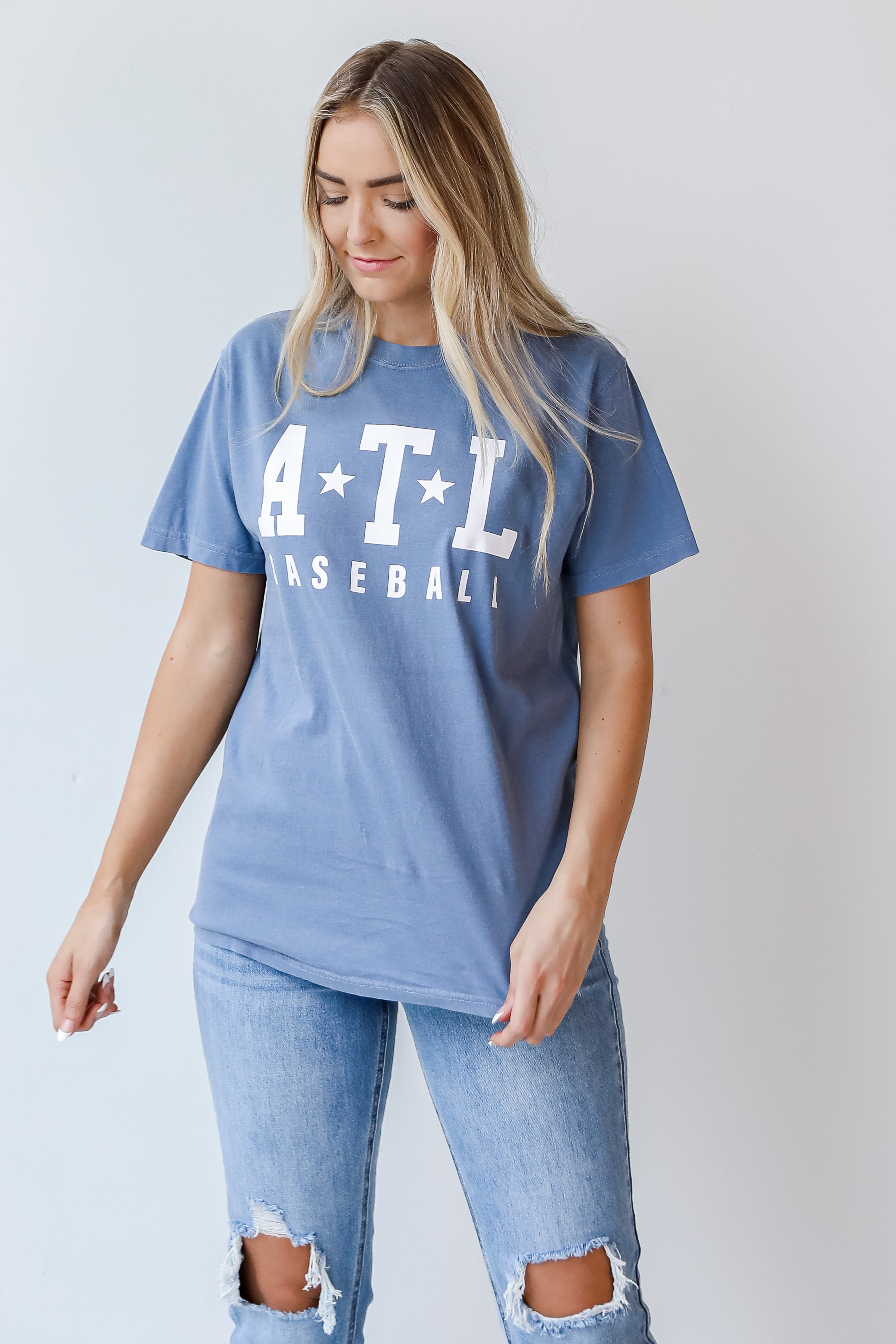 model wearing the ATL Star Baseball Tee
