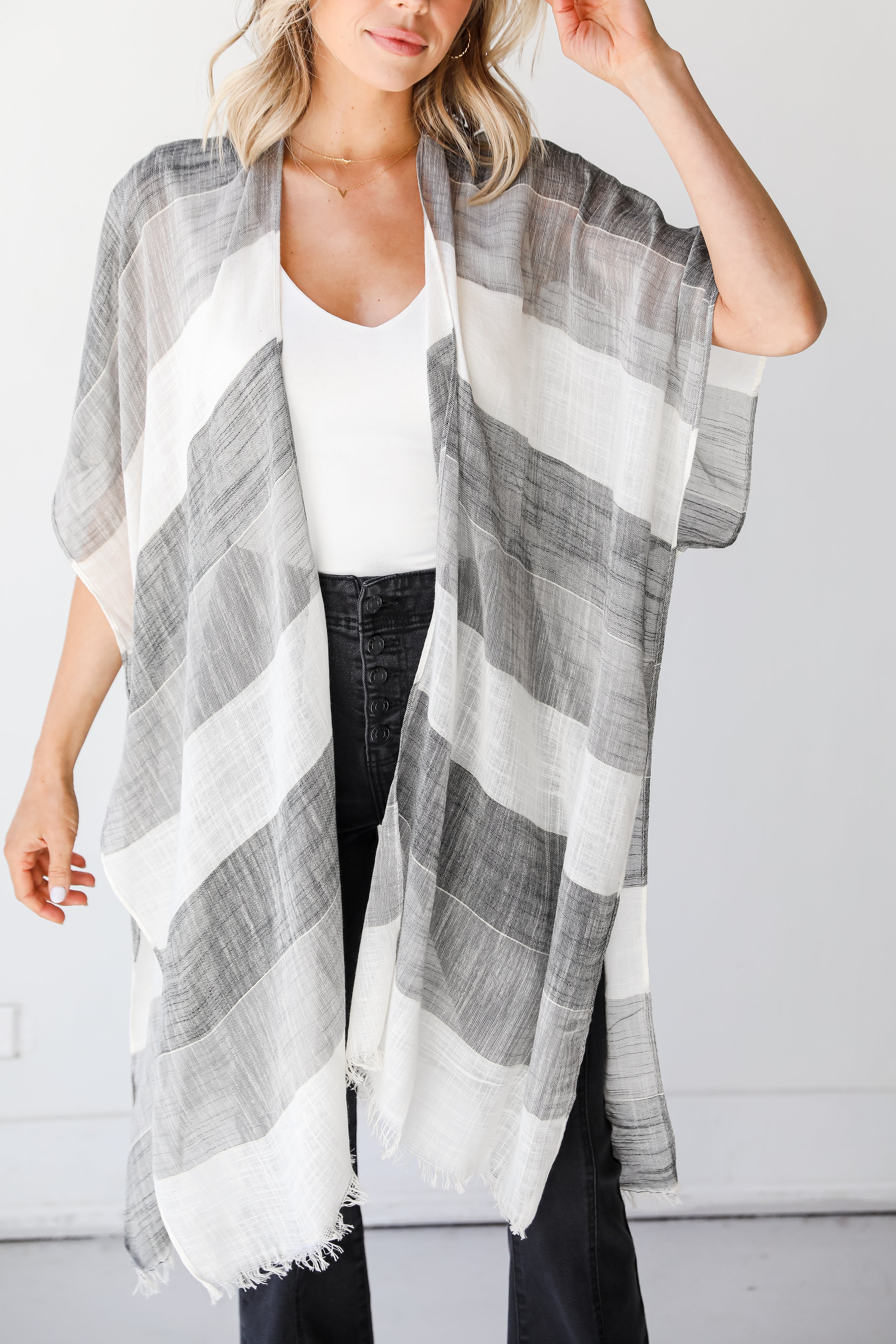 striped Kimono close up