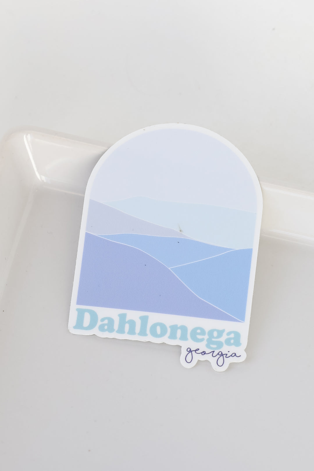 Round Dahlonega Georgia Mountain Sticker in blue