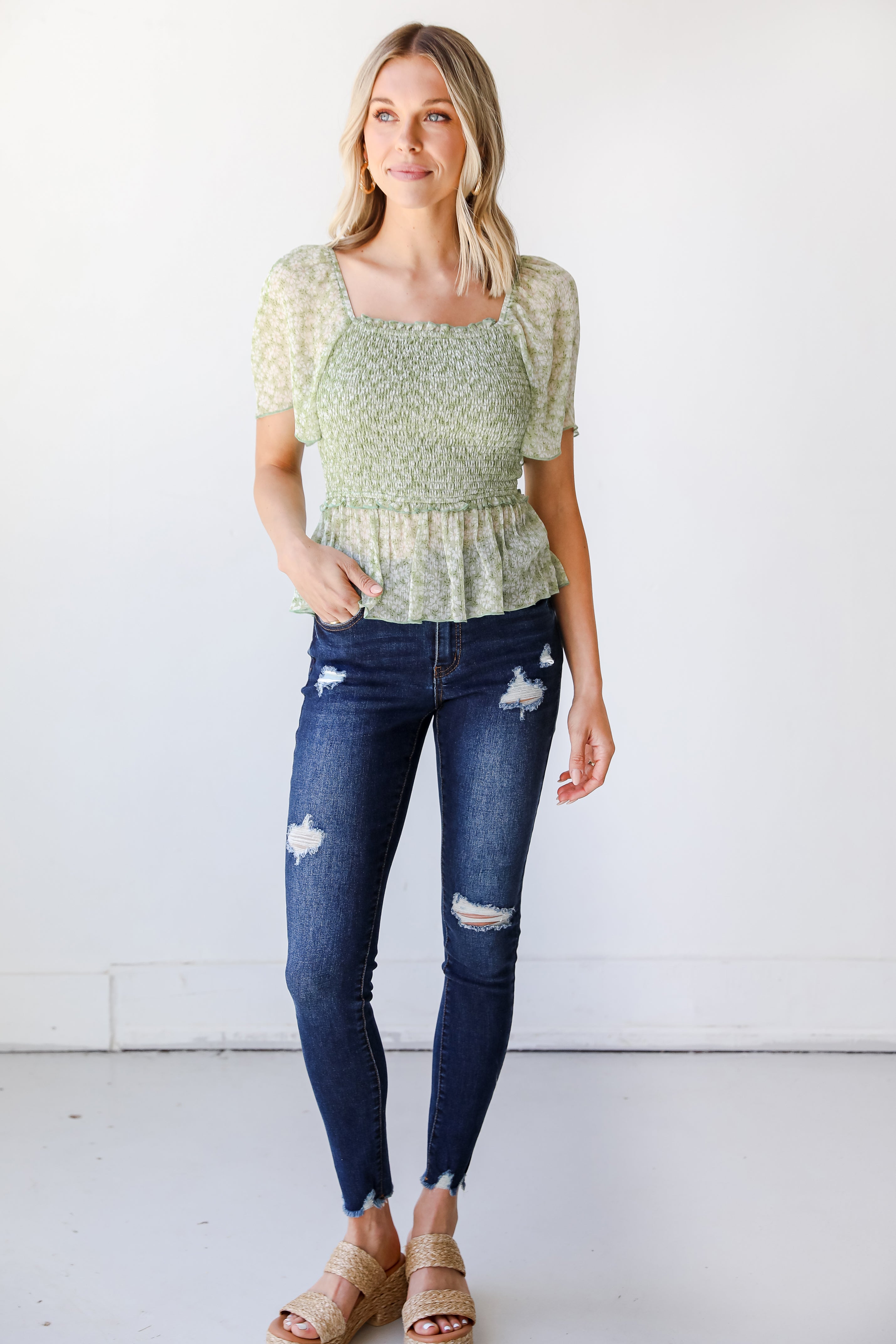 Distressed Skinny Jeans front view