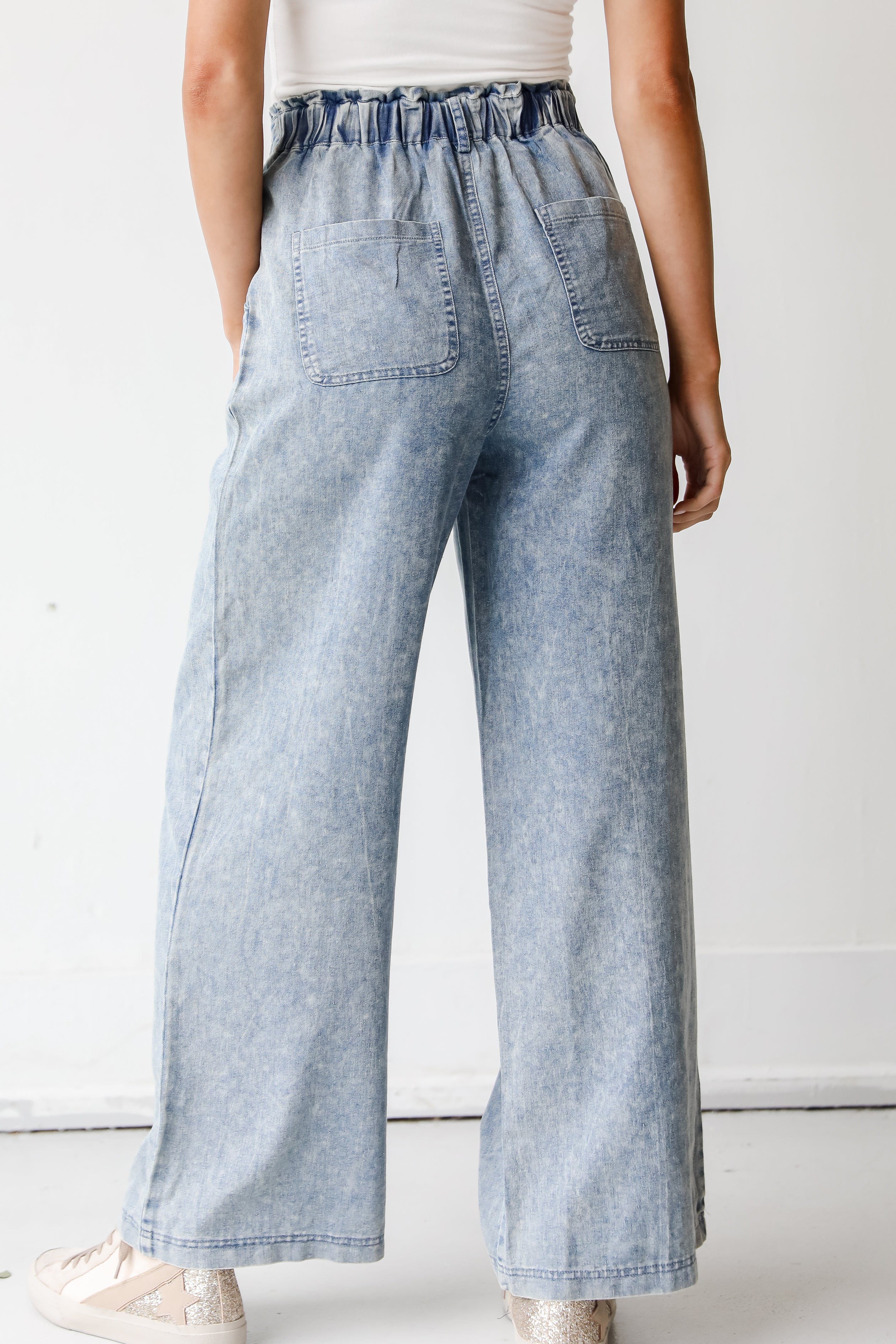 Wide Leg Jeans back view