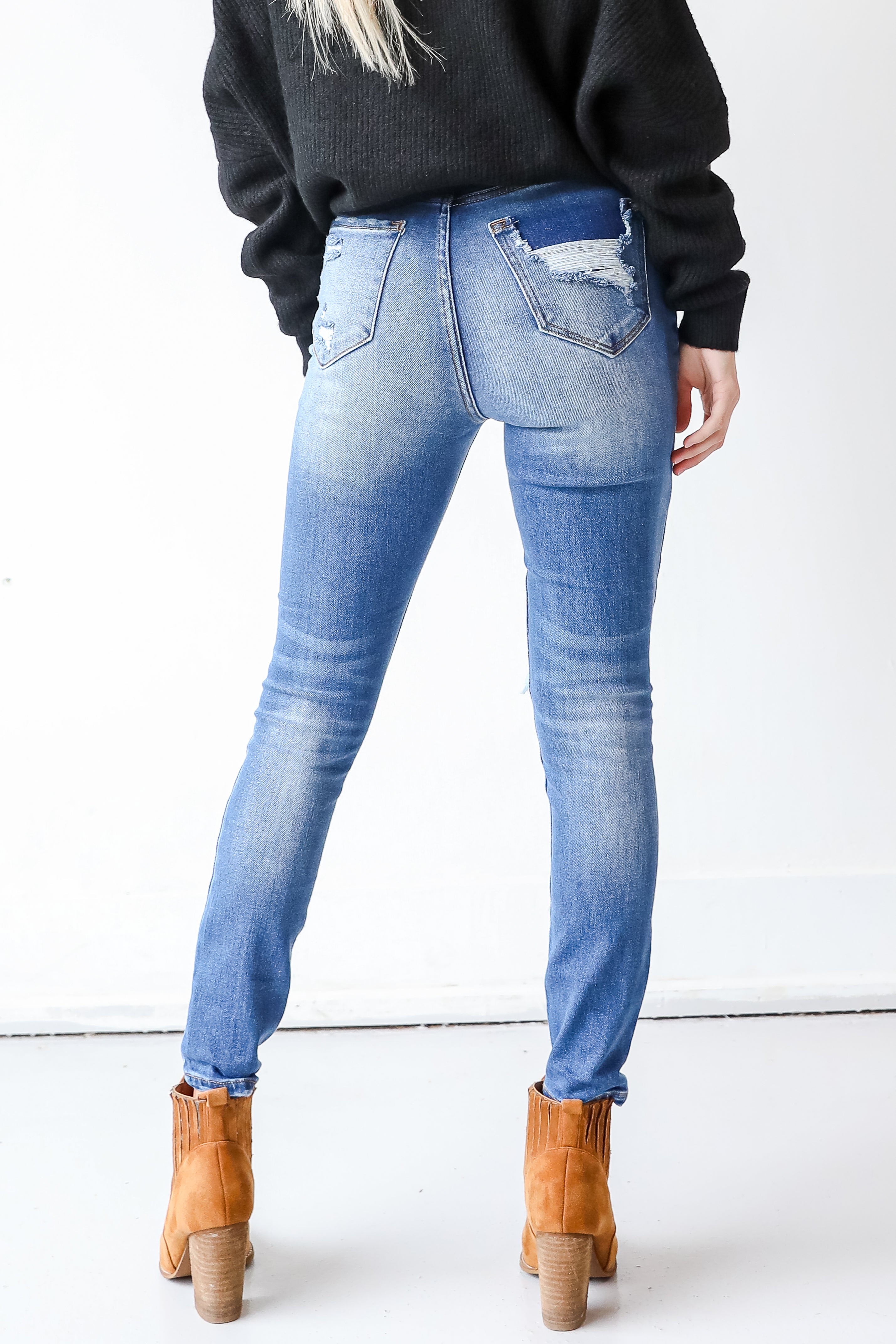 Distressed Skinny Jeans back view