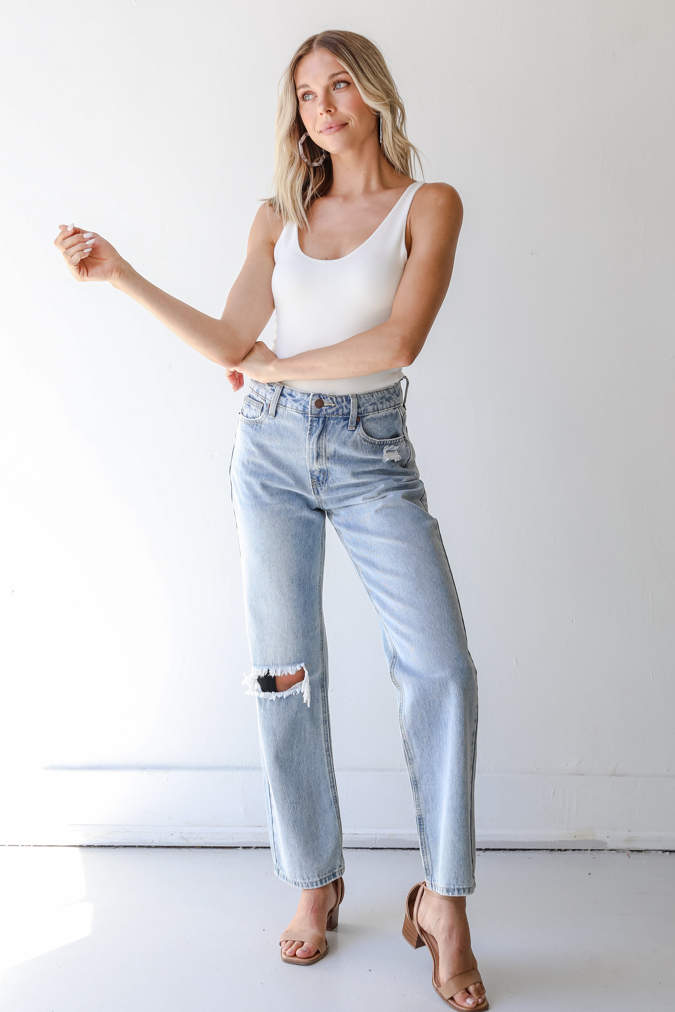 Distressed Straight Leg Jeans from dress up