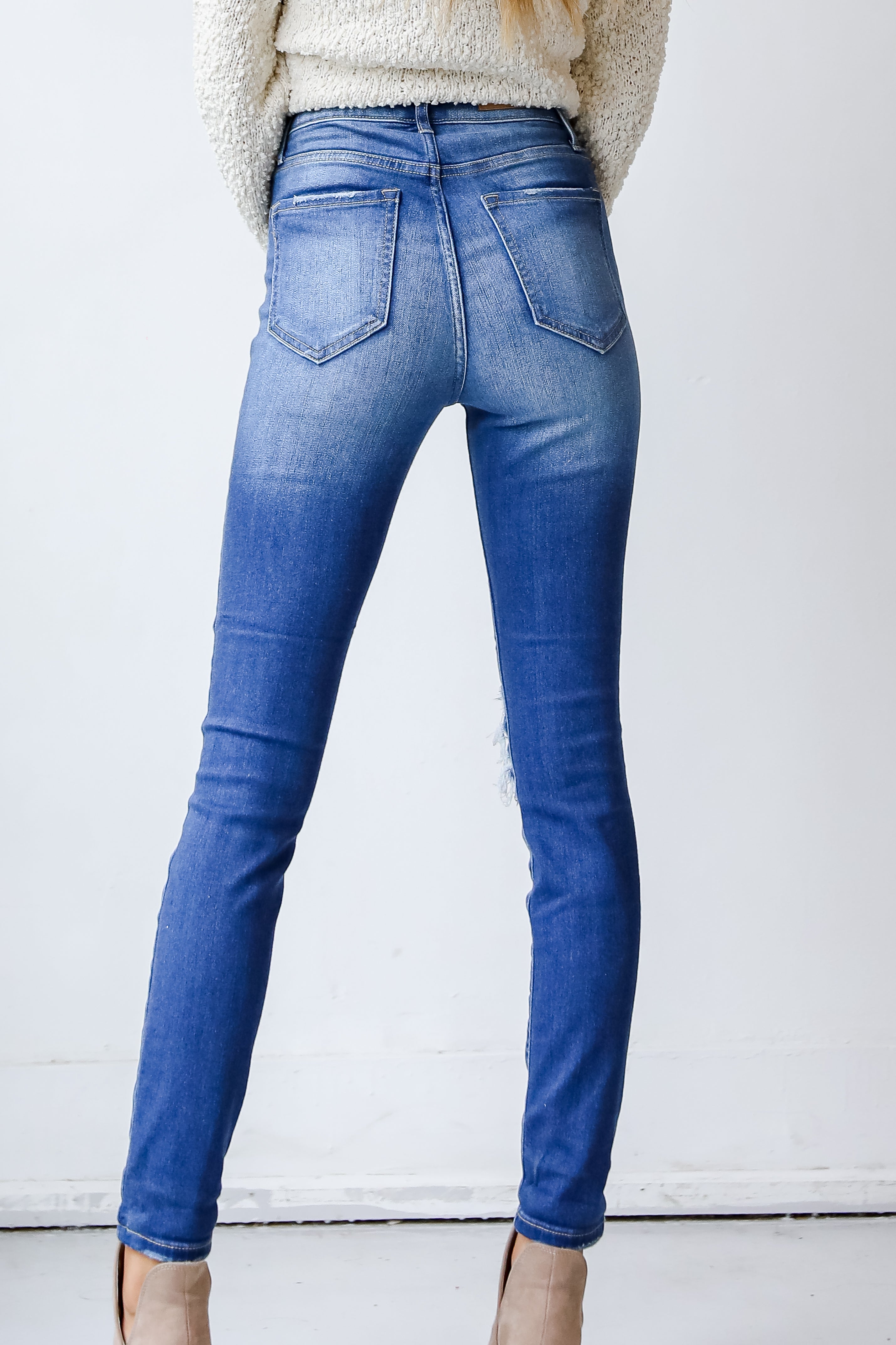 Distressed Skinny Jeans back view