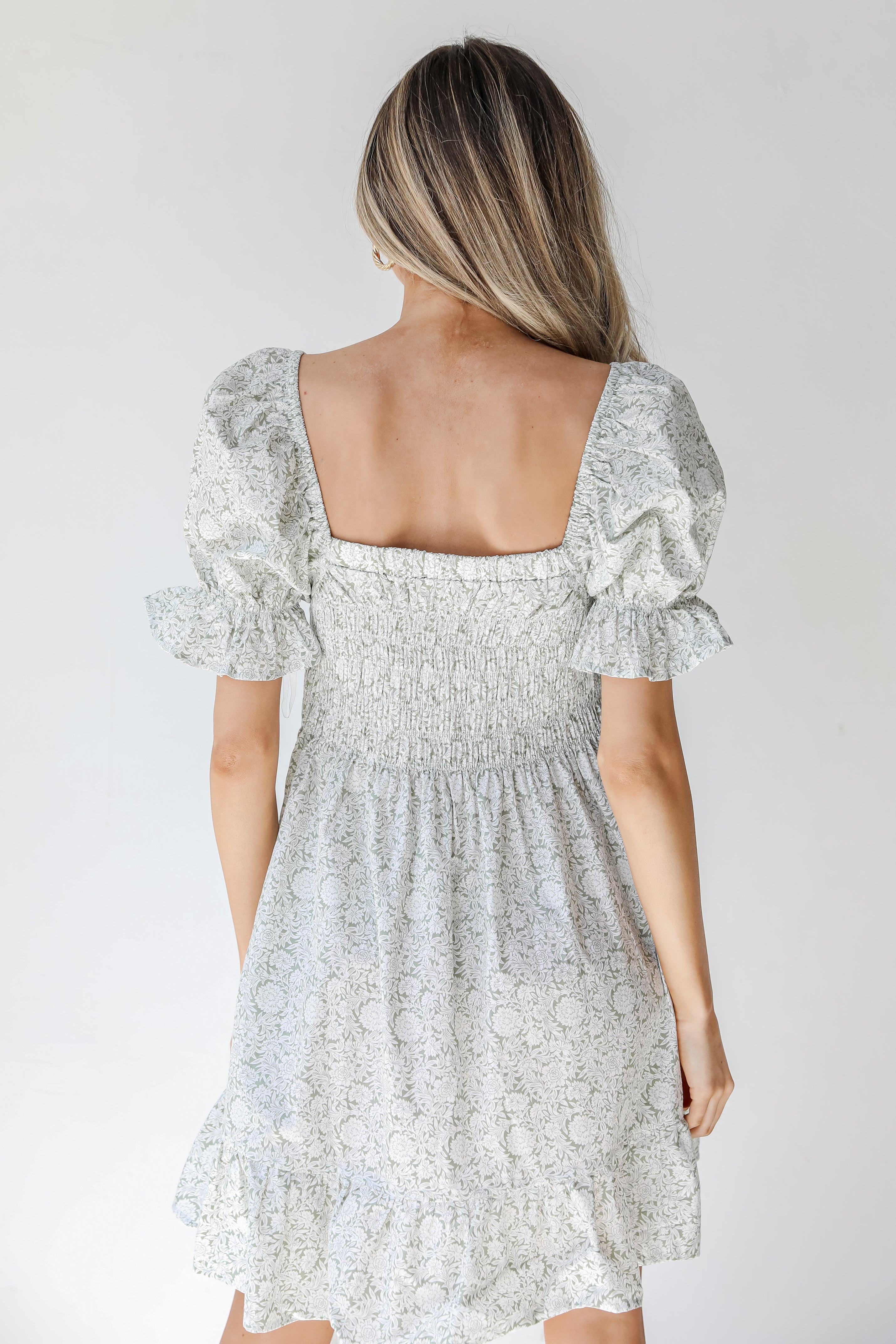 Floral Mini Dress back view