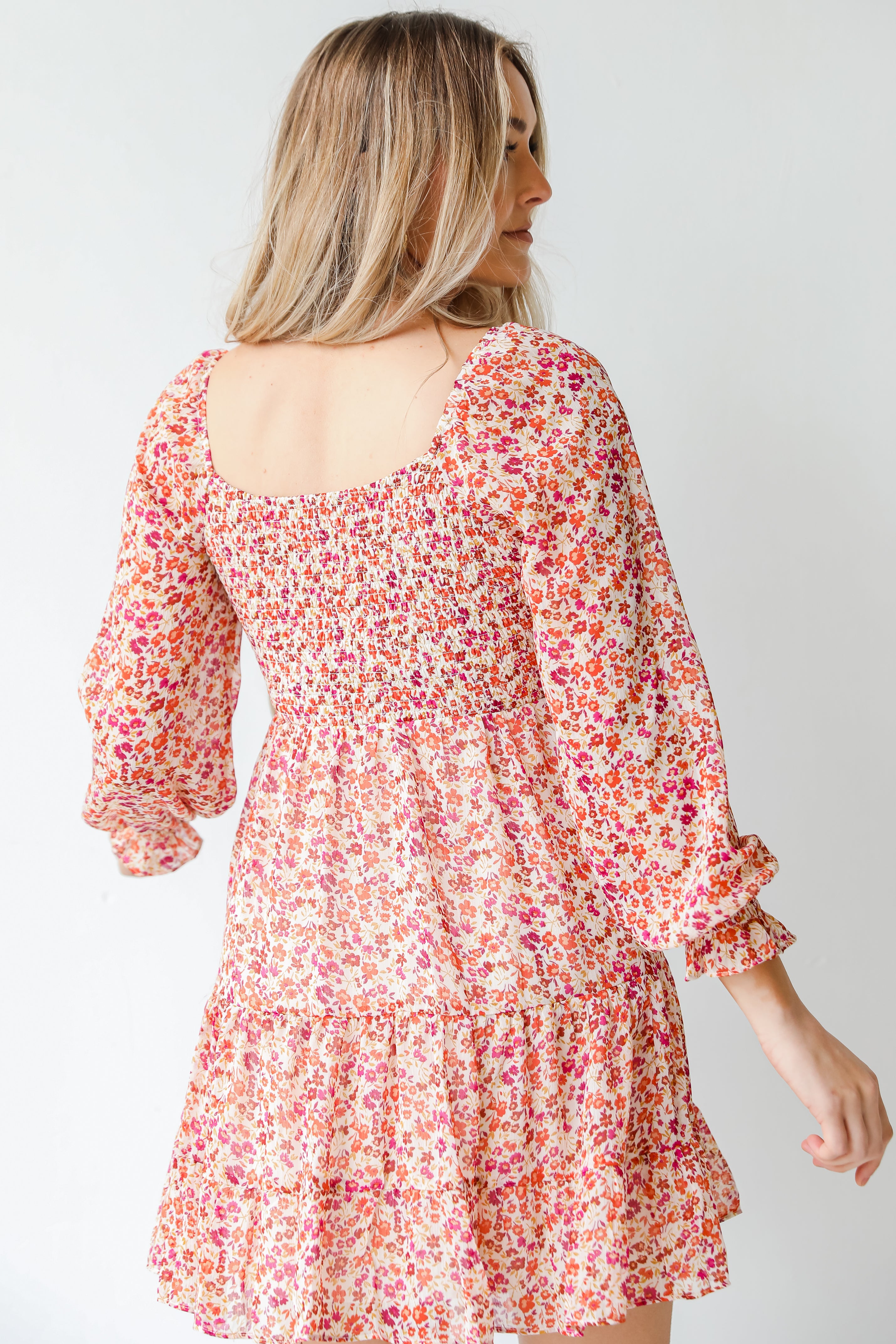 Floral Mini Dress back view