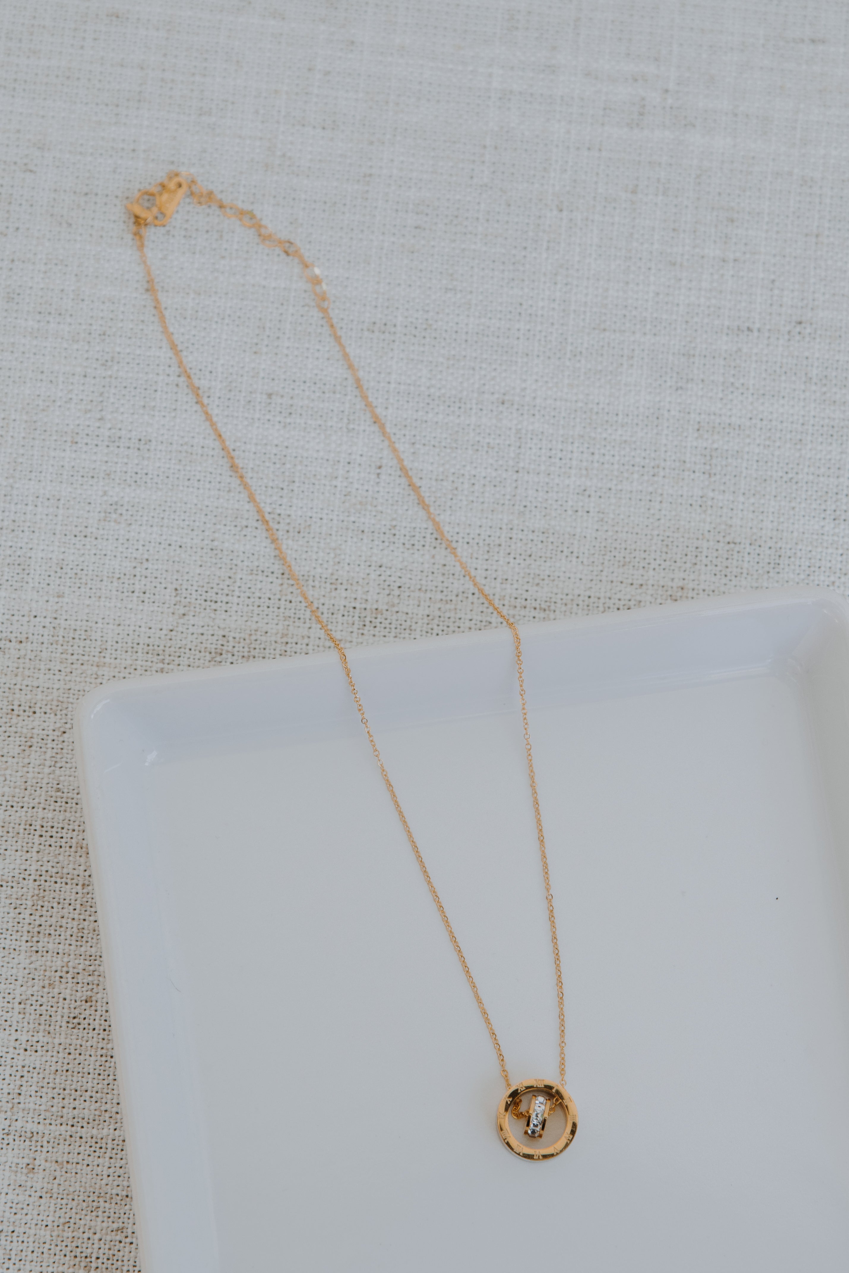 Gold Necklace flat lay