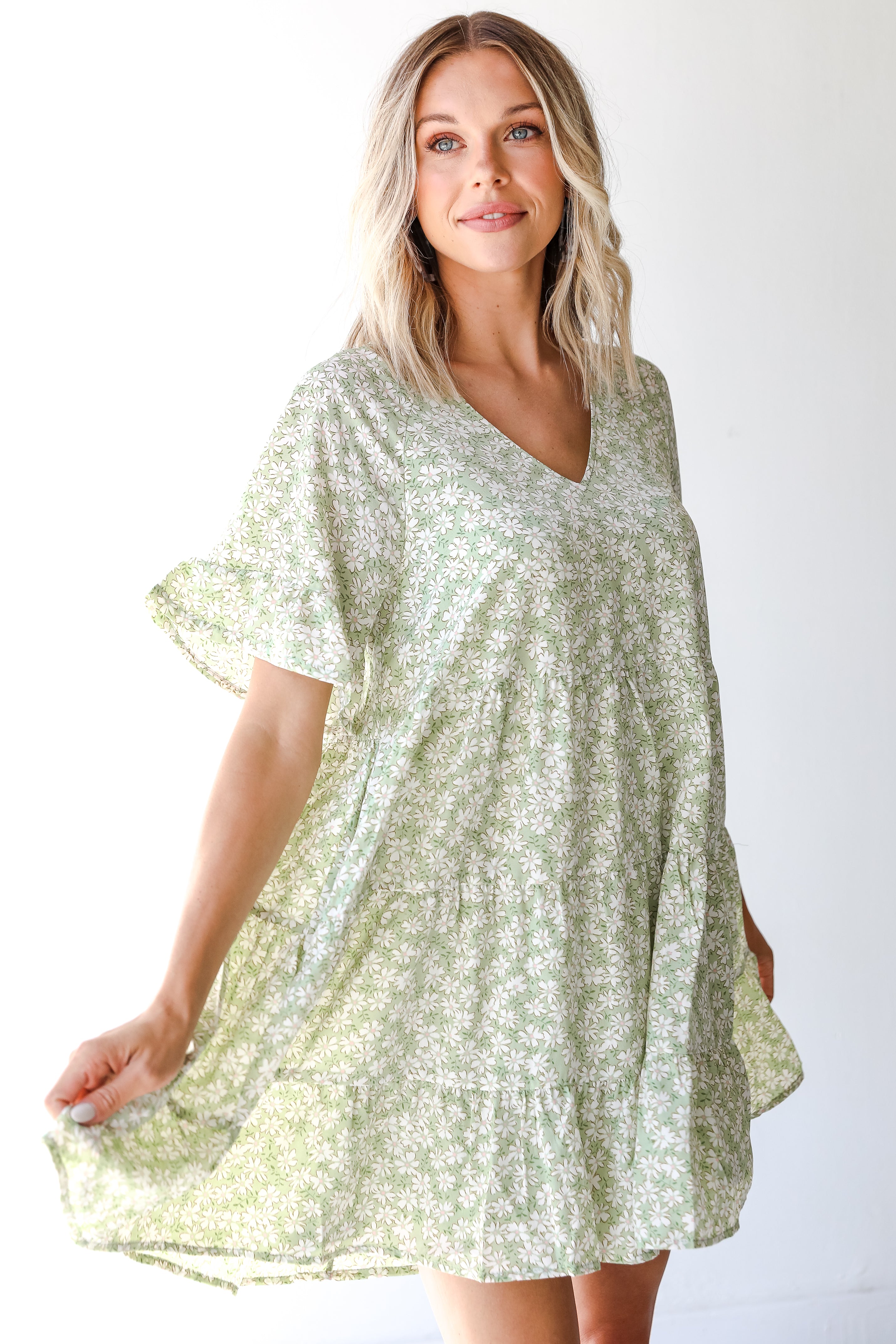 Tiered Floral Mini Dress from dress up