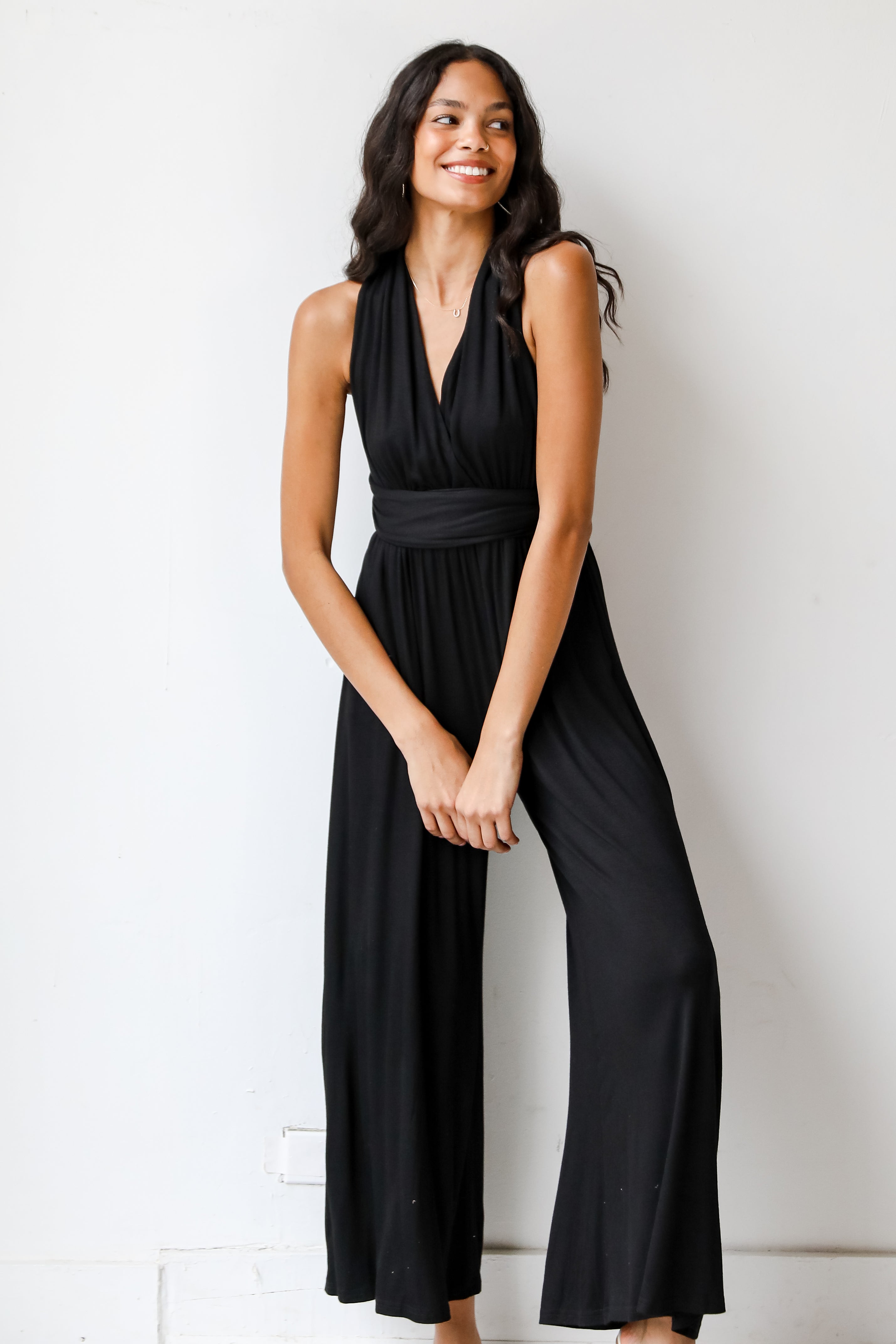 black Jumpsuit on model