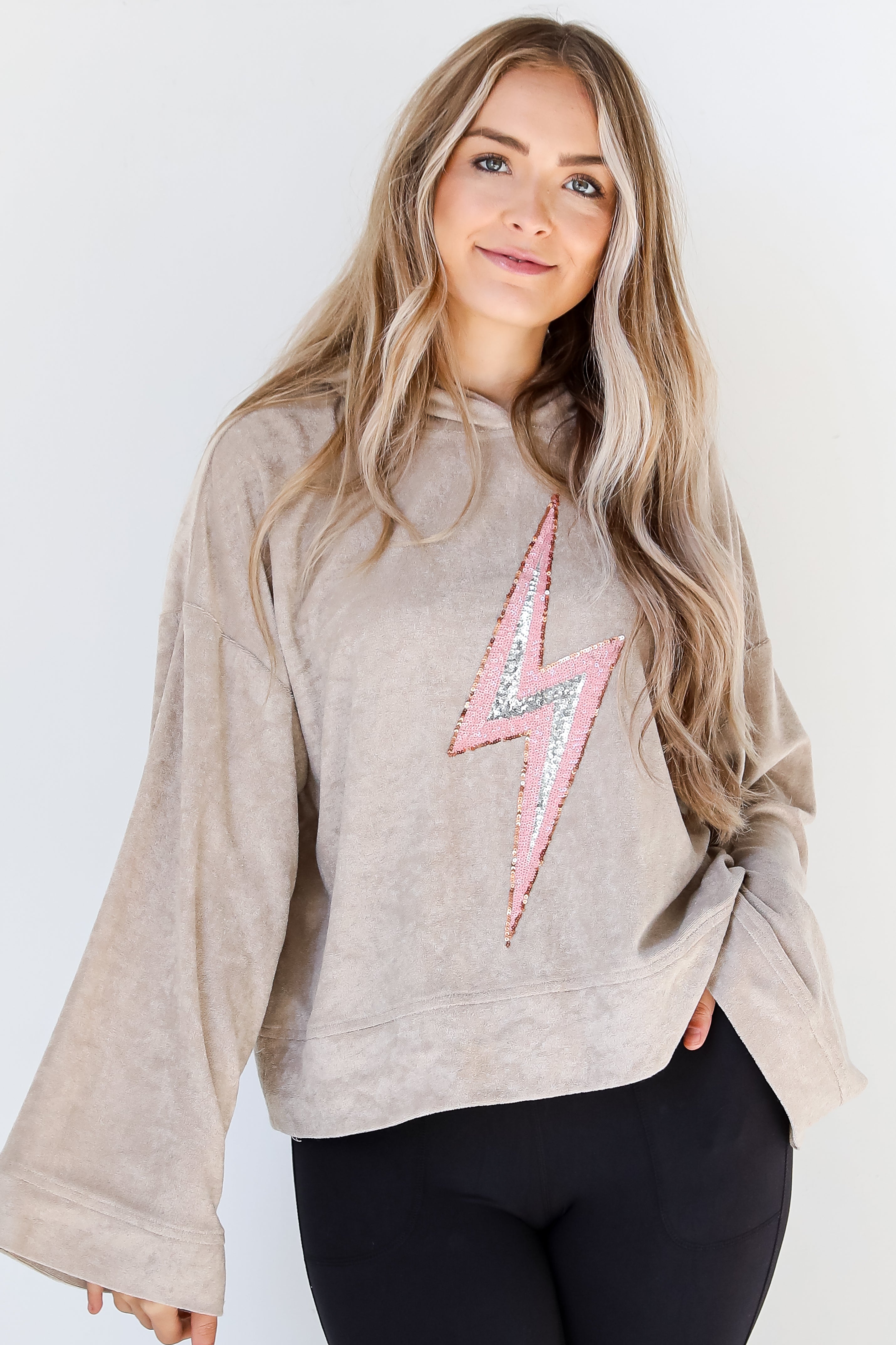 Terry Cloth Lightning Bolt Hoodie
