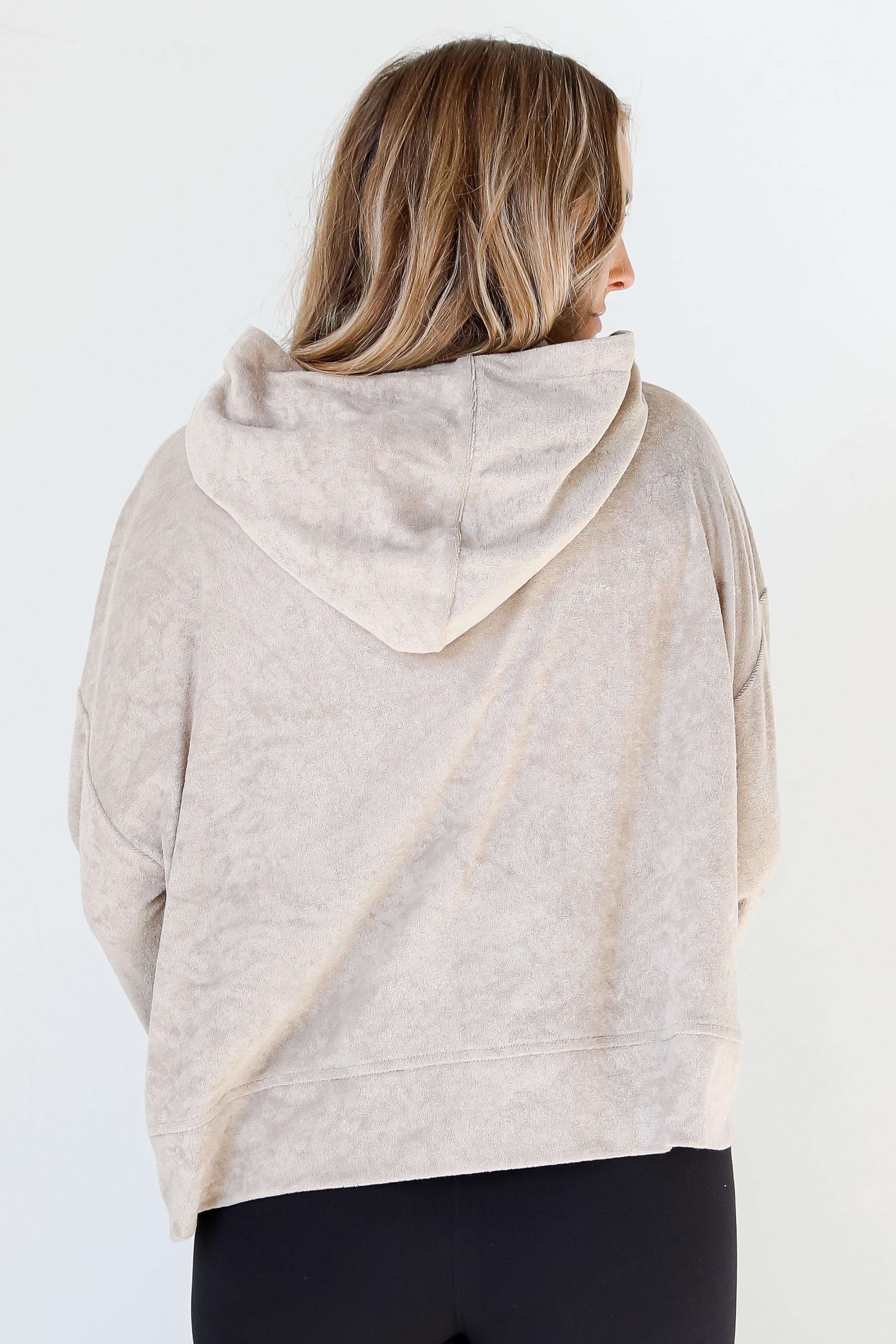 Terry Cloth Lightning Bolt Hoodie back view