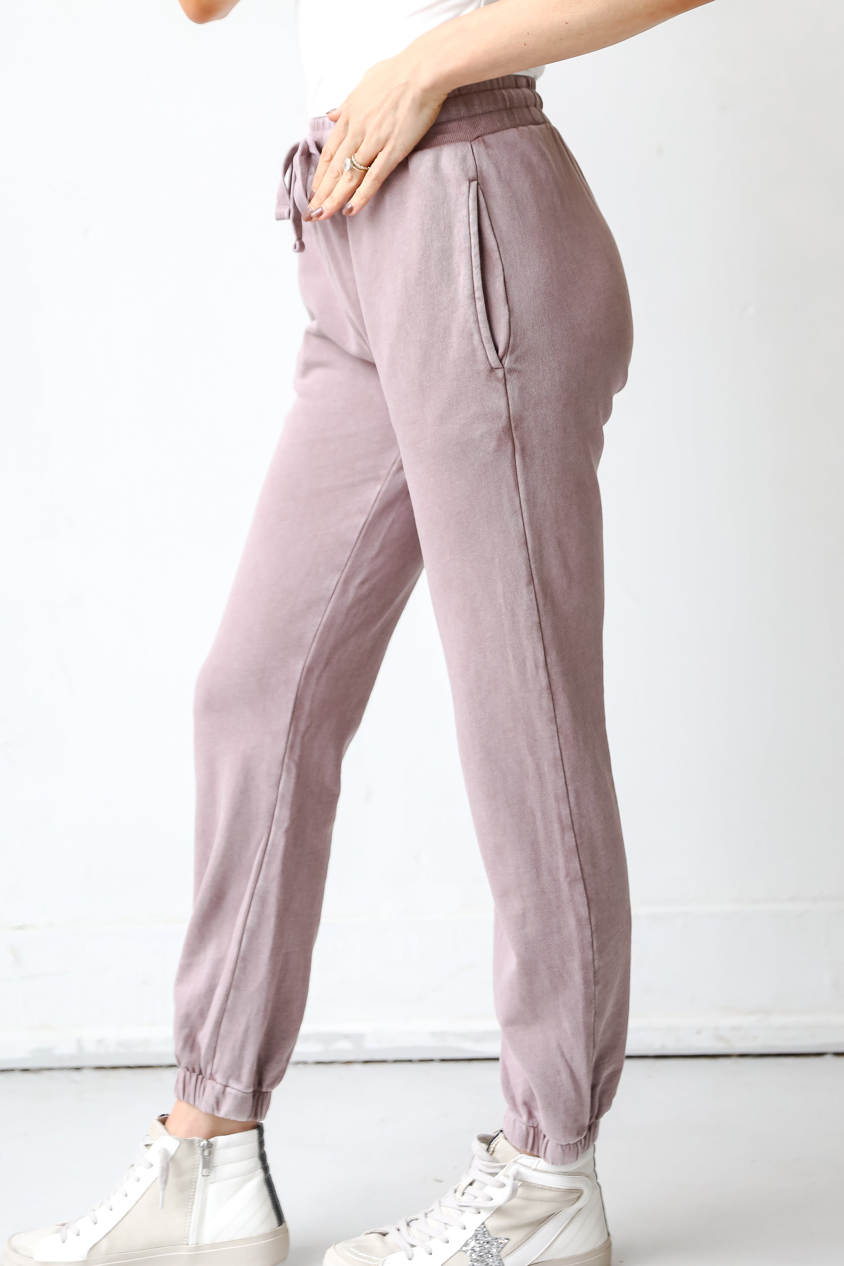 purple Joggers side view