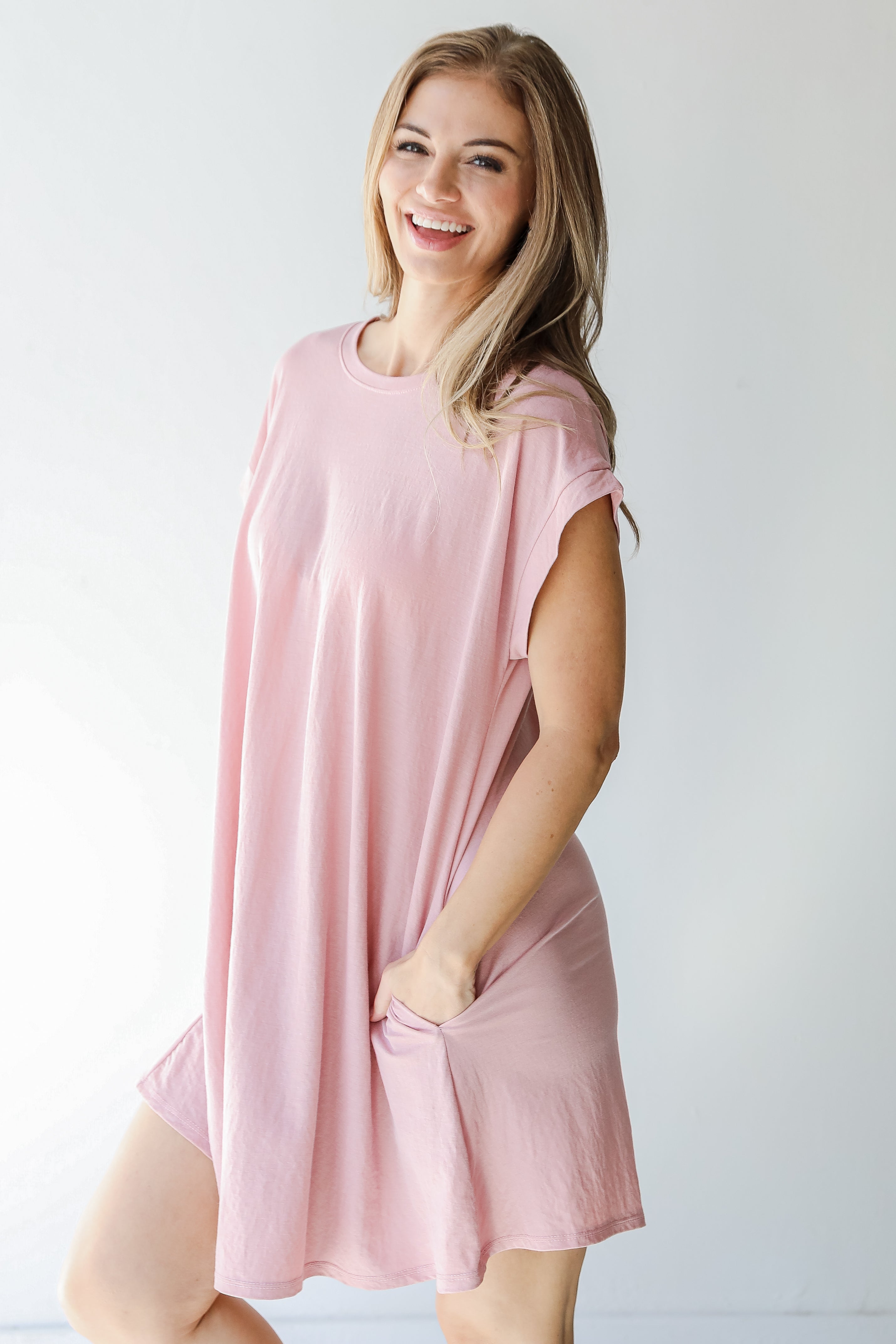 T-Shirt Dress in blush