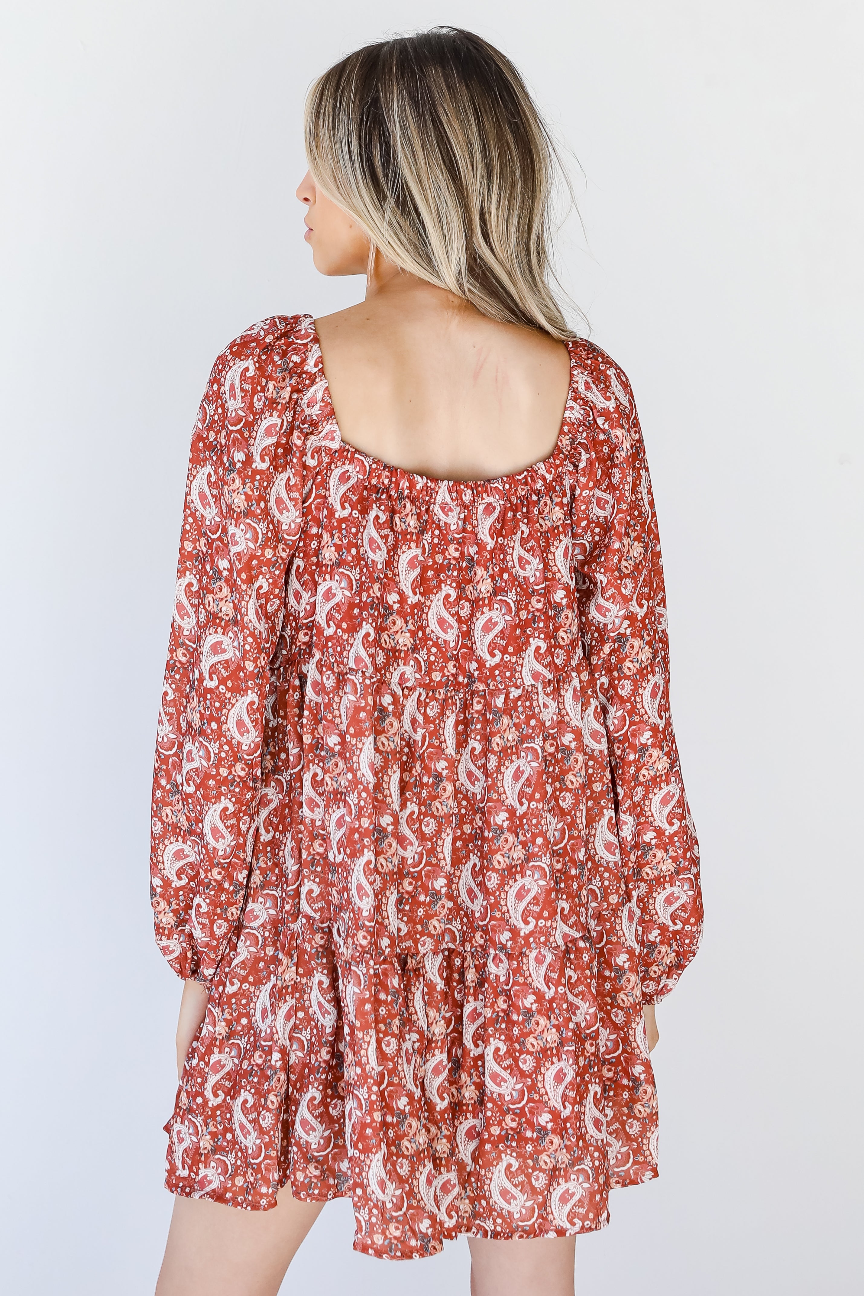 Floral Paisley Dress back view