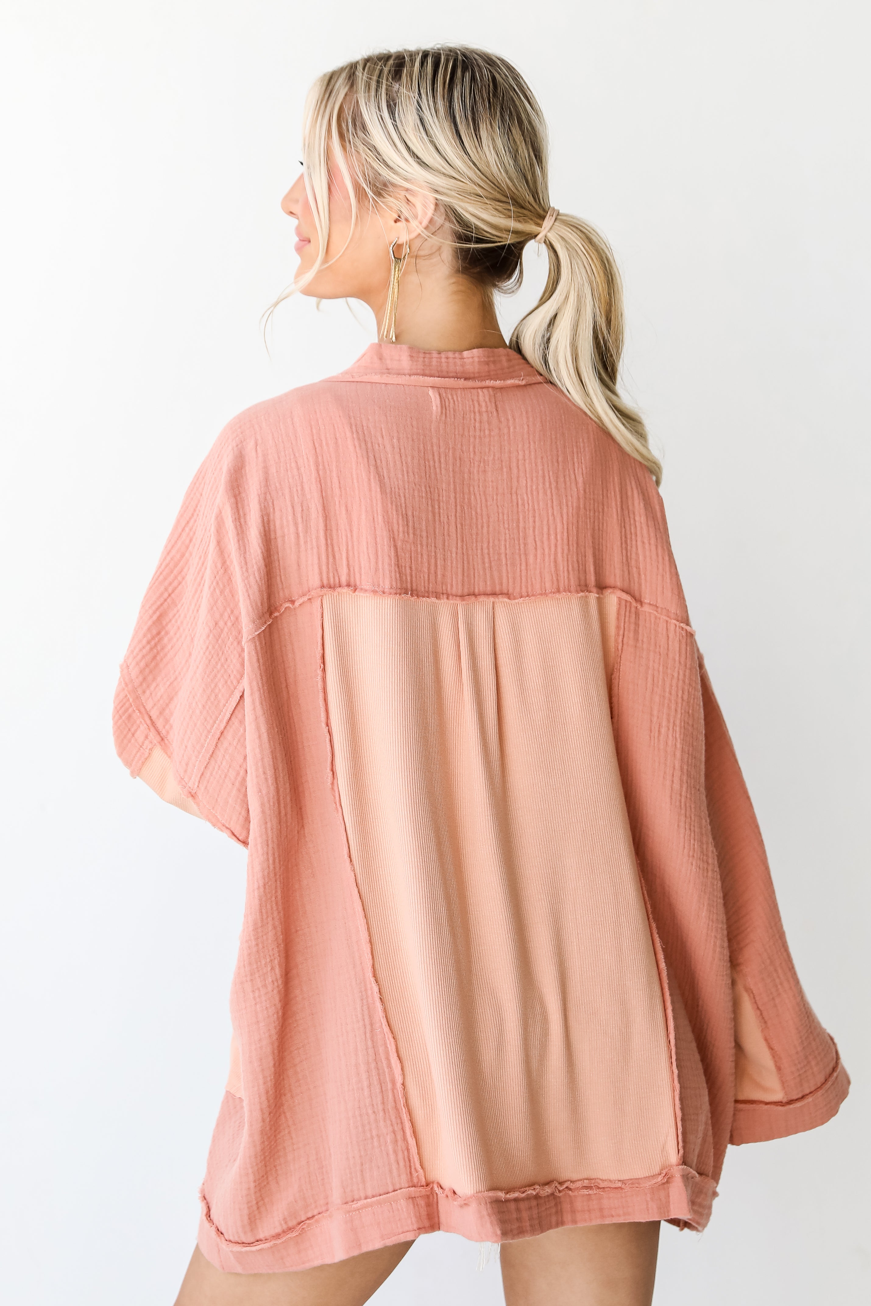 Linen Cardigan back view