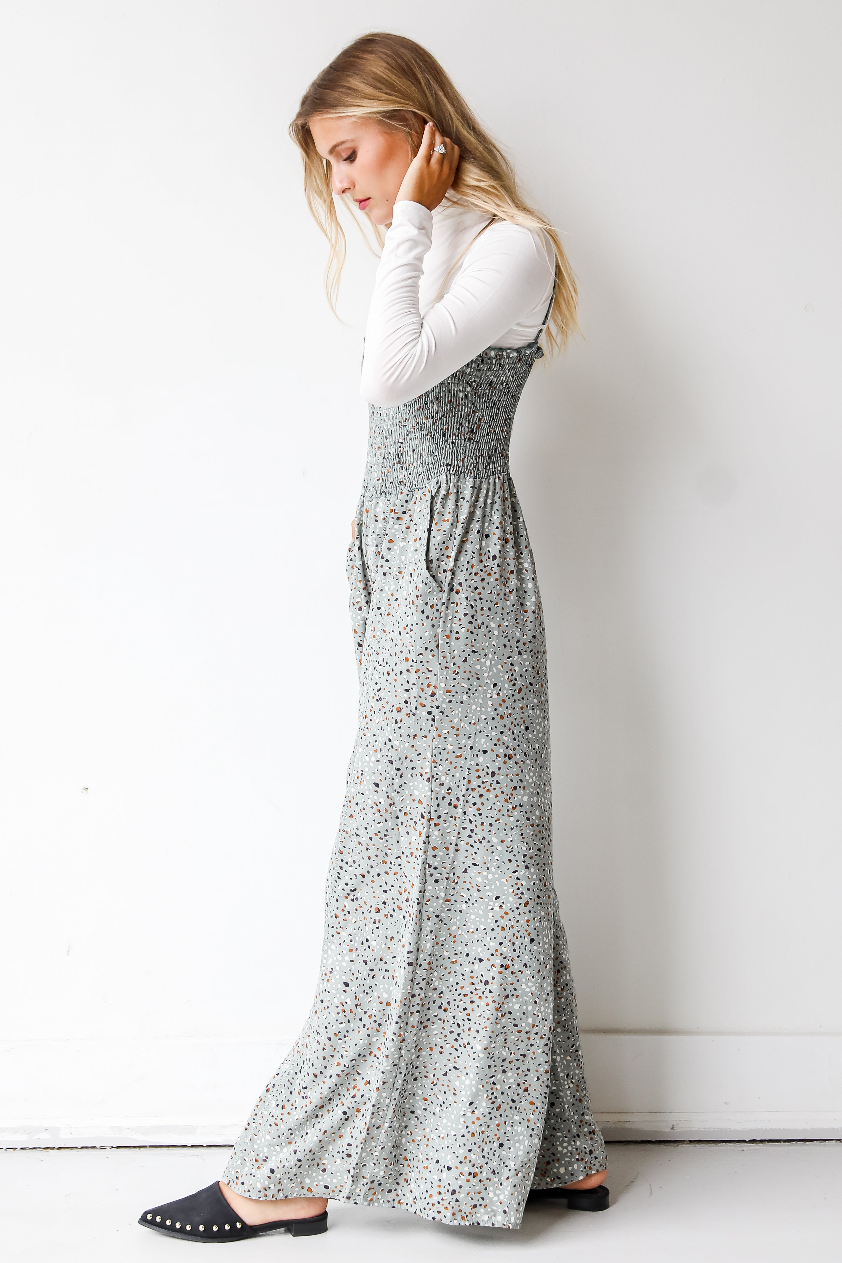 FINAL SALE - Thinking Out Loud Spotted Jumpsuit