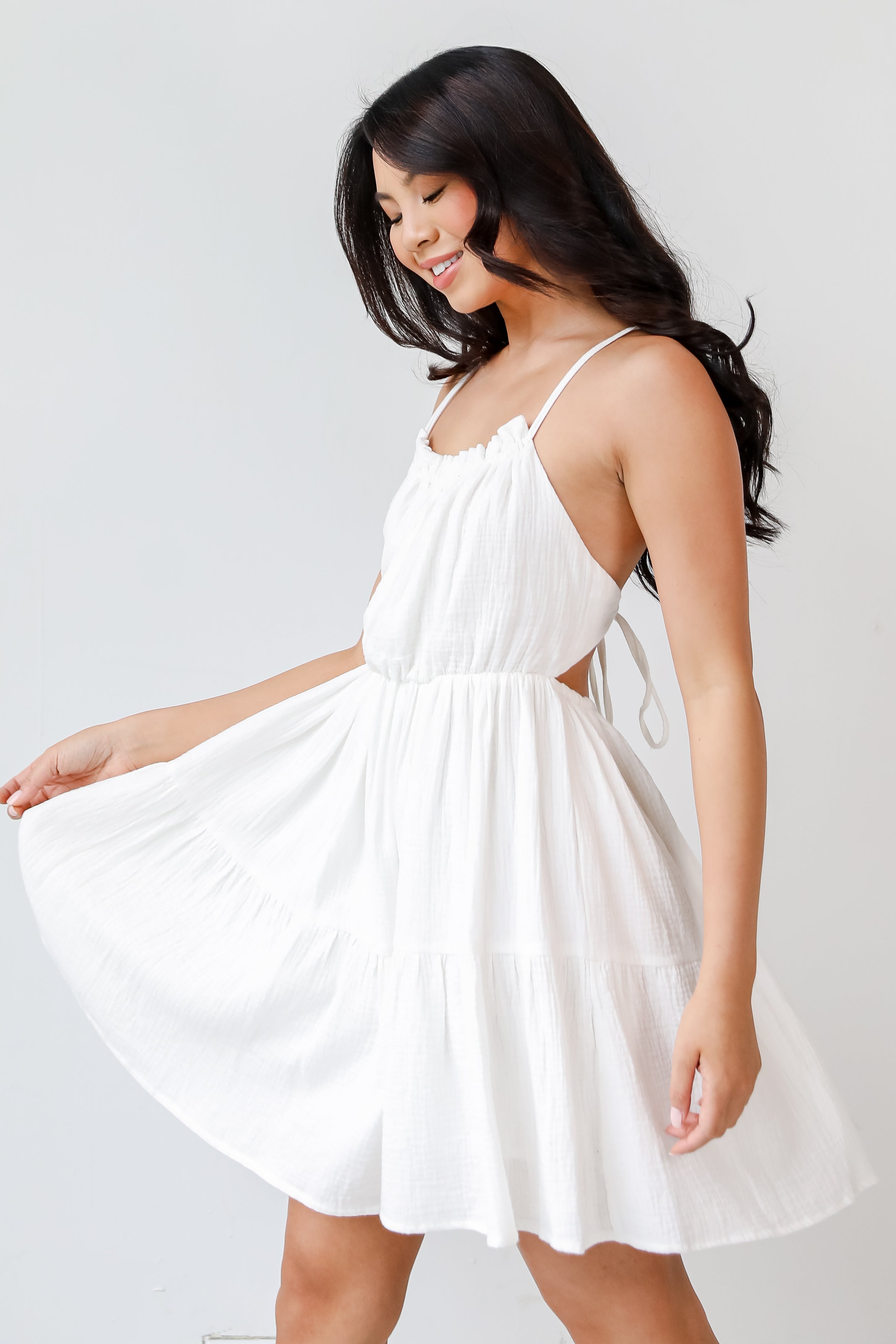 Linen Mini Dress side view