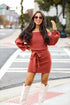 Brick Mini Sweater Dress