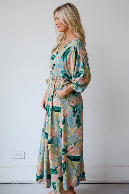 Bound For Paradise Sage Maxi Dress