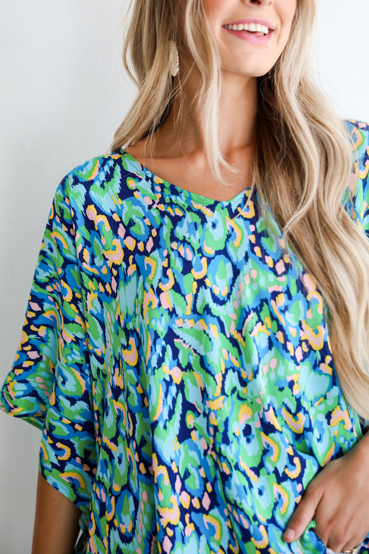 Magnificent Poise Blue Oversized Blouse