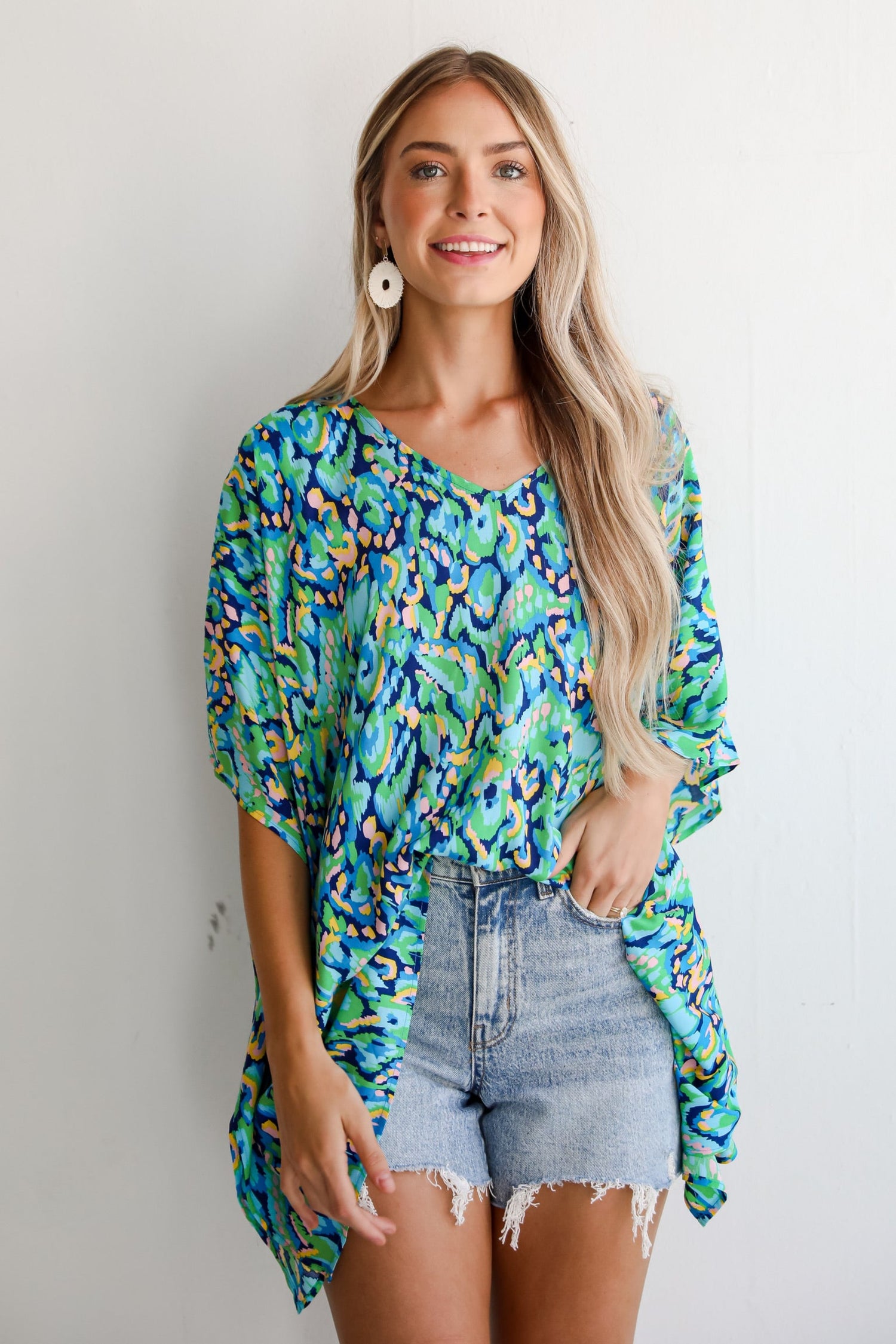 Magnificent Poise Blue Oversized Blouse