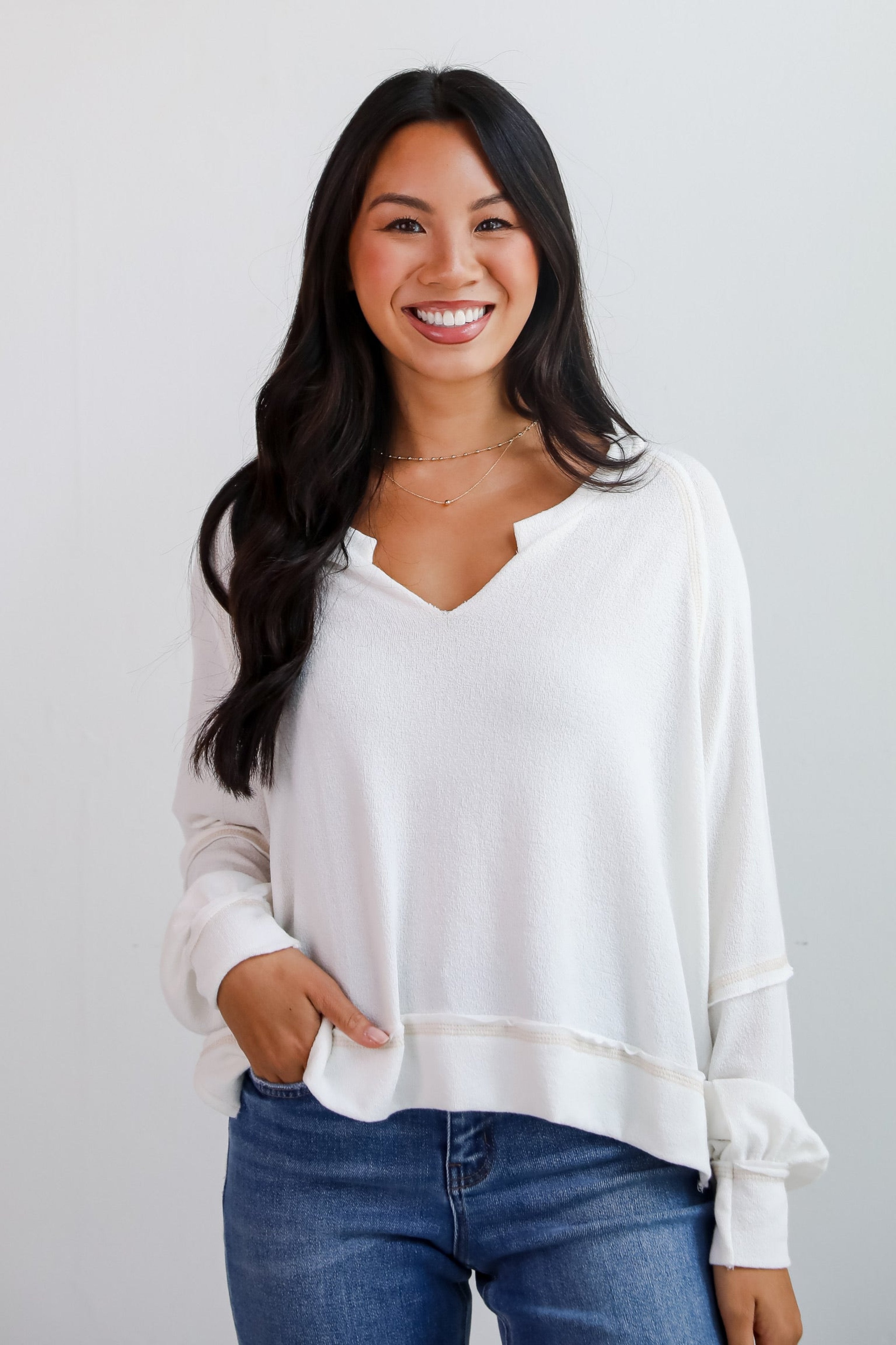 Comfy Passion White Terry Cloth Top