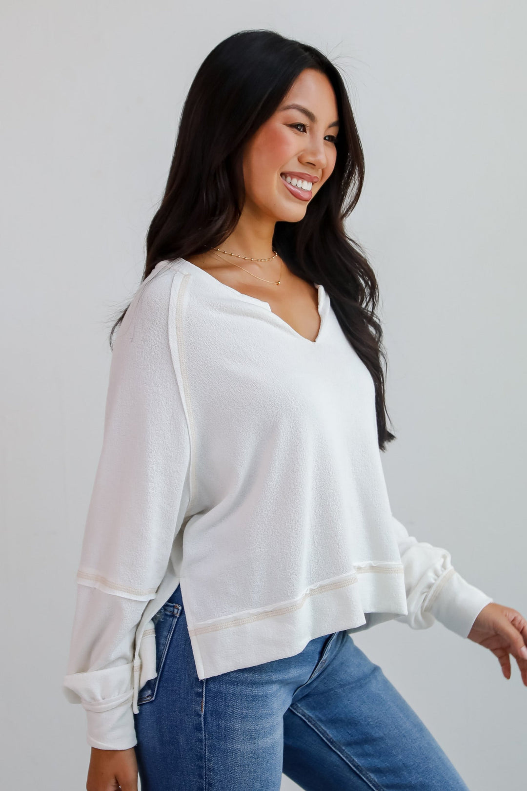 Comfy Passion White Terry Cloth Top