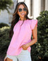 Pink Ruffle Blouse