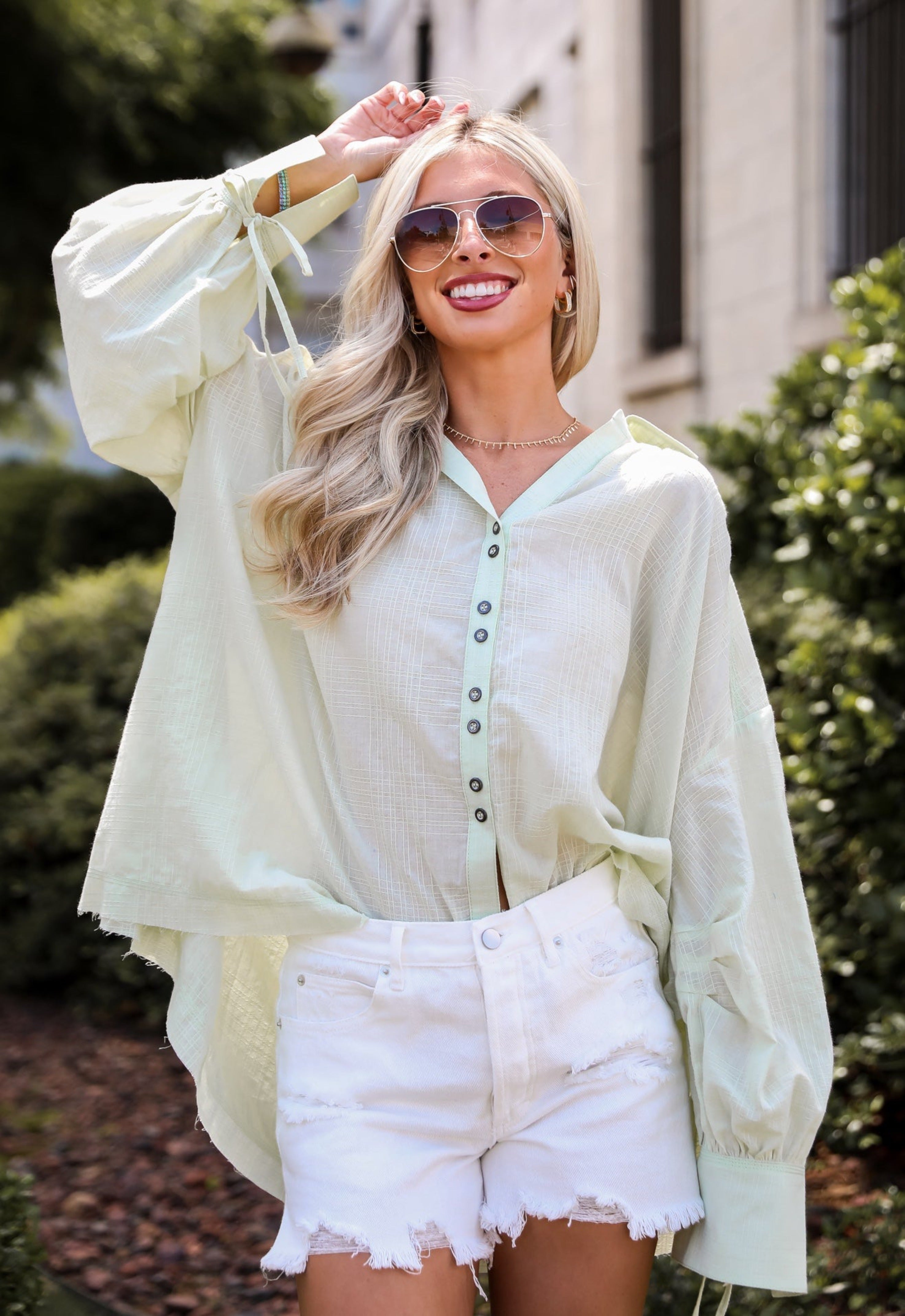 Light Green Oversized Blouse