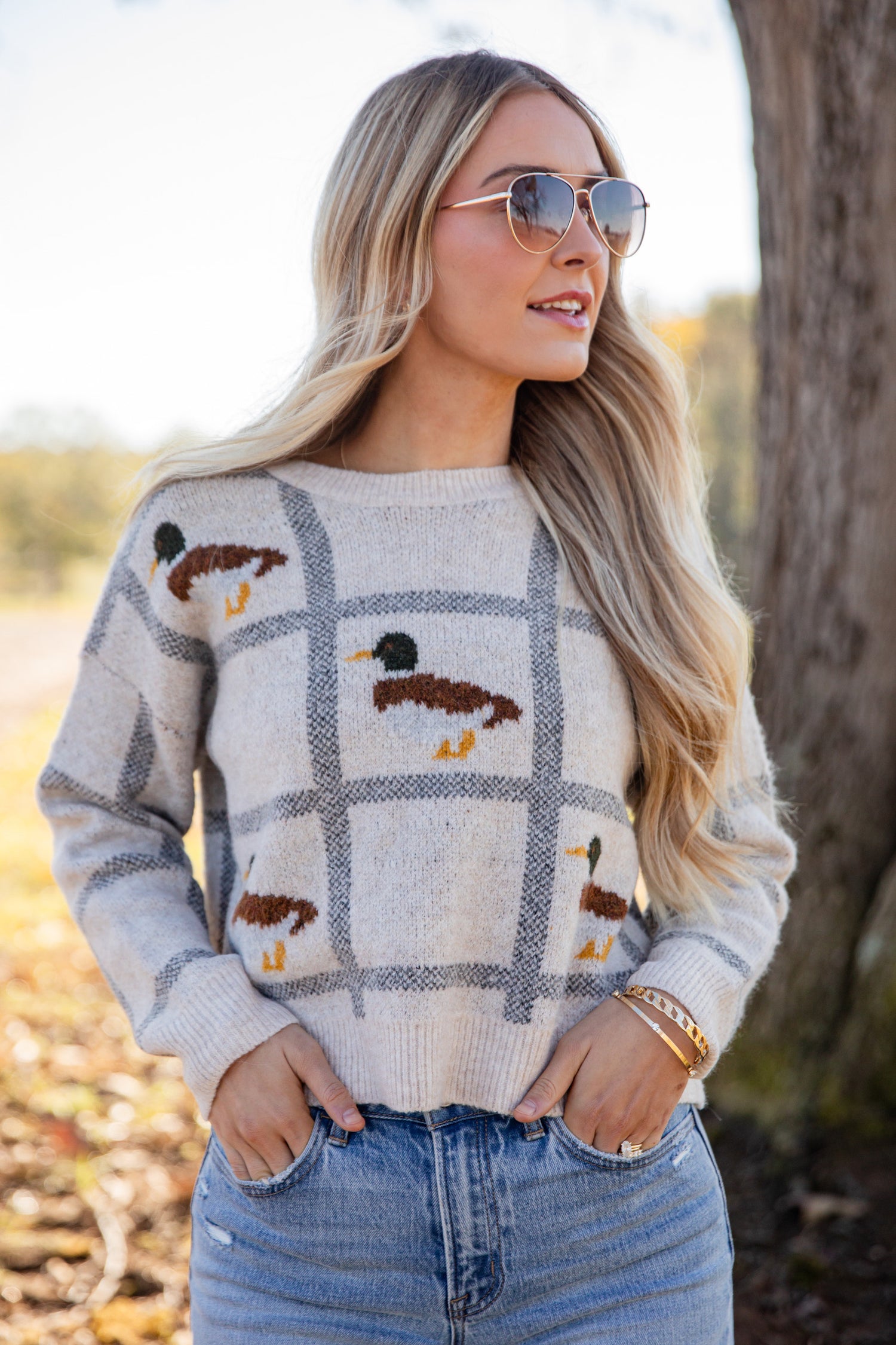 Where I Come From Taupe Duck Sweater