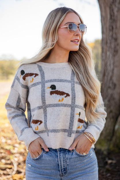 Where I Come From Taupe Duck Sweater