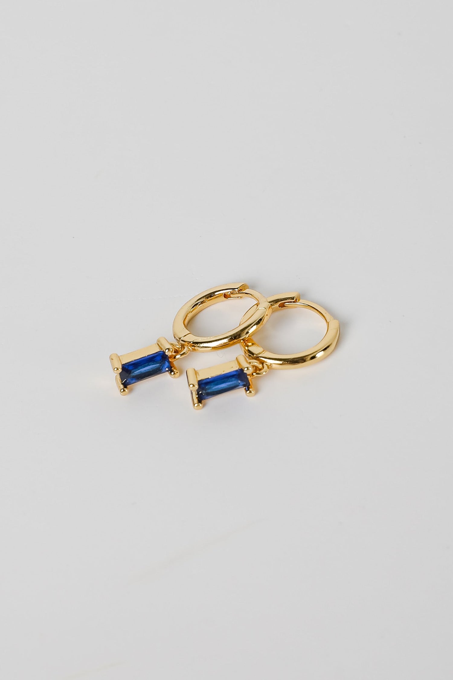 Stella Blue Gemstone Charm Mini Hoop Earrings