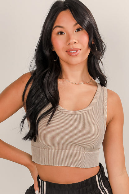 Lauren Ribbed Seamless Cropped Tank