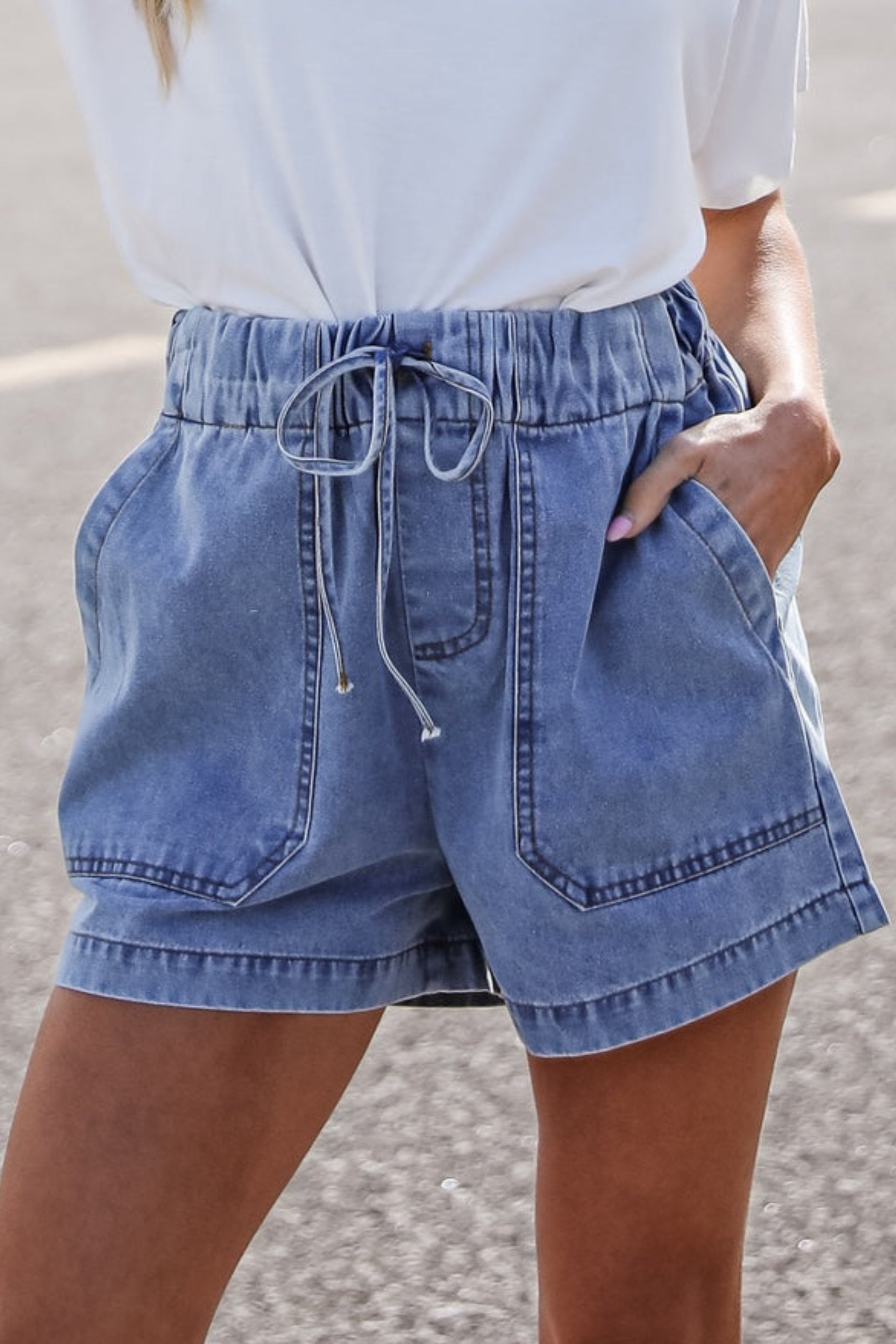 Whitney High-Rise Denim Shorts