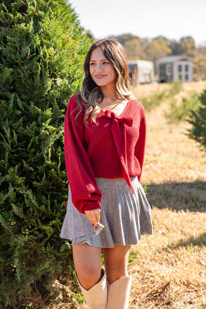 Cozy Sweetness Bow Sweater - DU DEAL