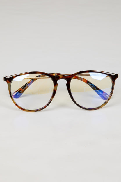 Tortoiseshell glasses on a white background