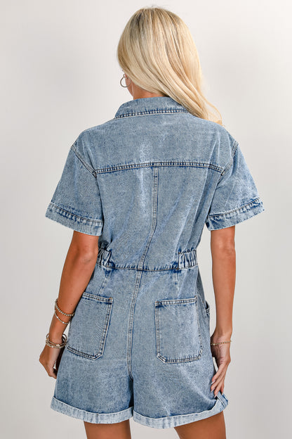 FINAL SALE - Shape Things Up Denim Romper